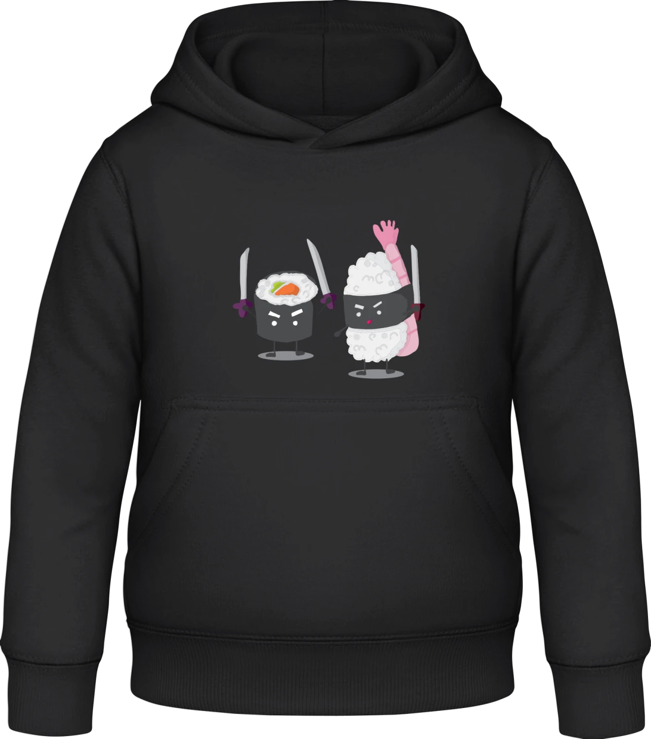 Sushi Ninjas - Black Awdis Hoodie Kids - Front