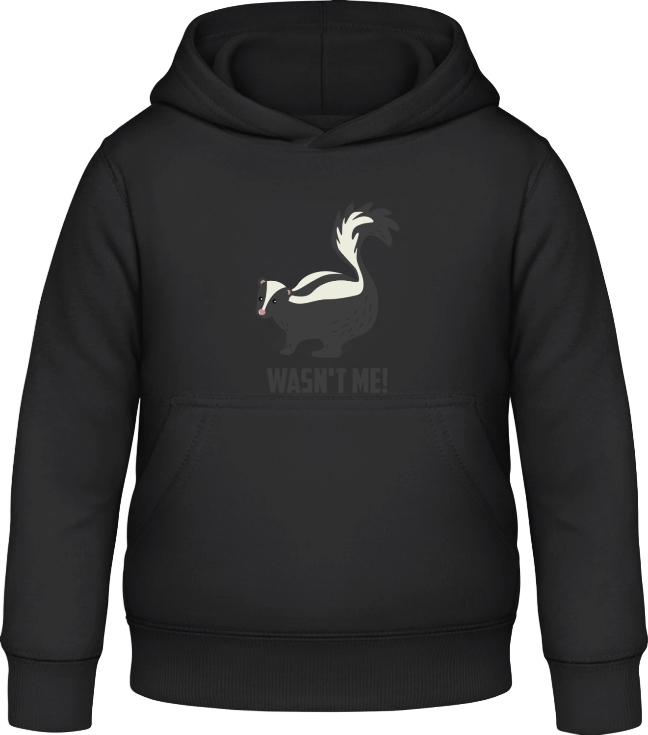 Wasn´t Me Skunk - Black Awdis Hoodie Kids - Front