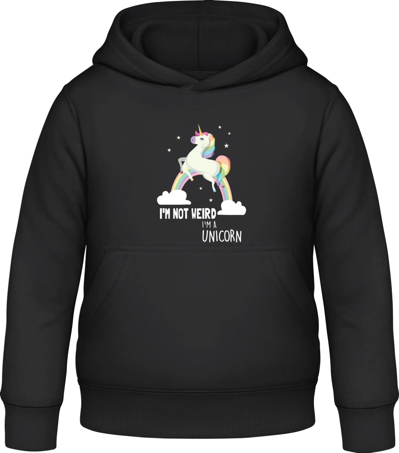 I'm Not Weird I'm A Unicorn - Black Awdis Hoodie Kids - Front