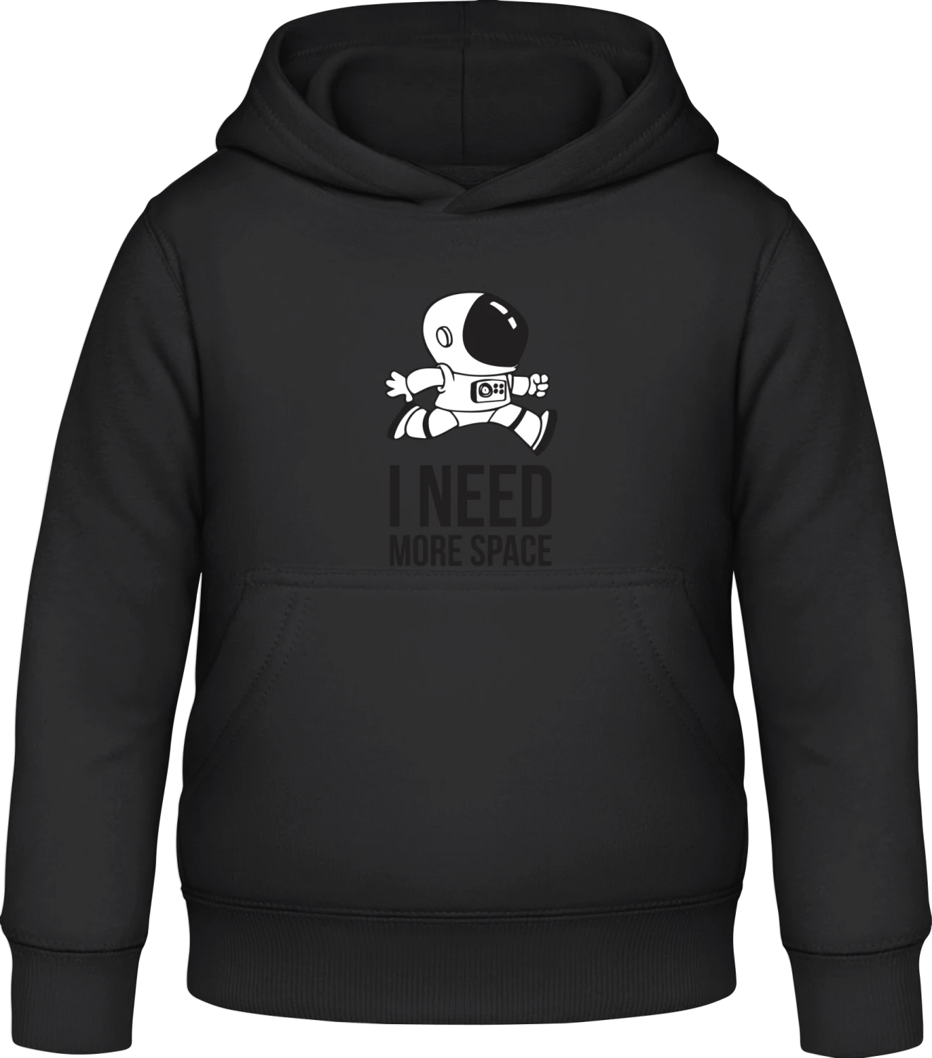 I Need More Space - Black Awdis Hoodie Kids - Front