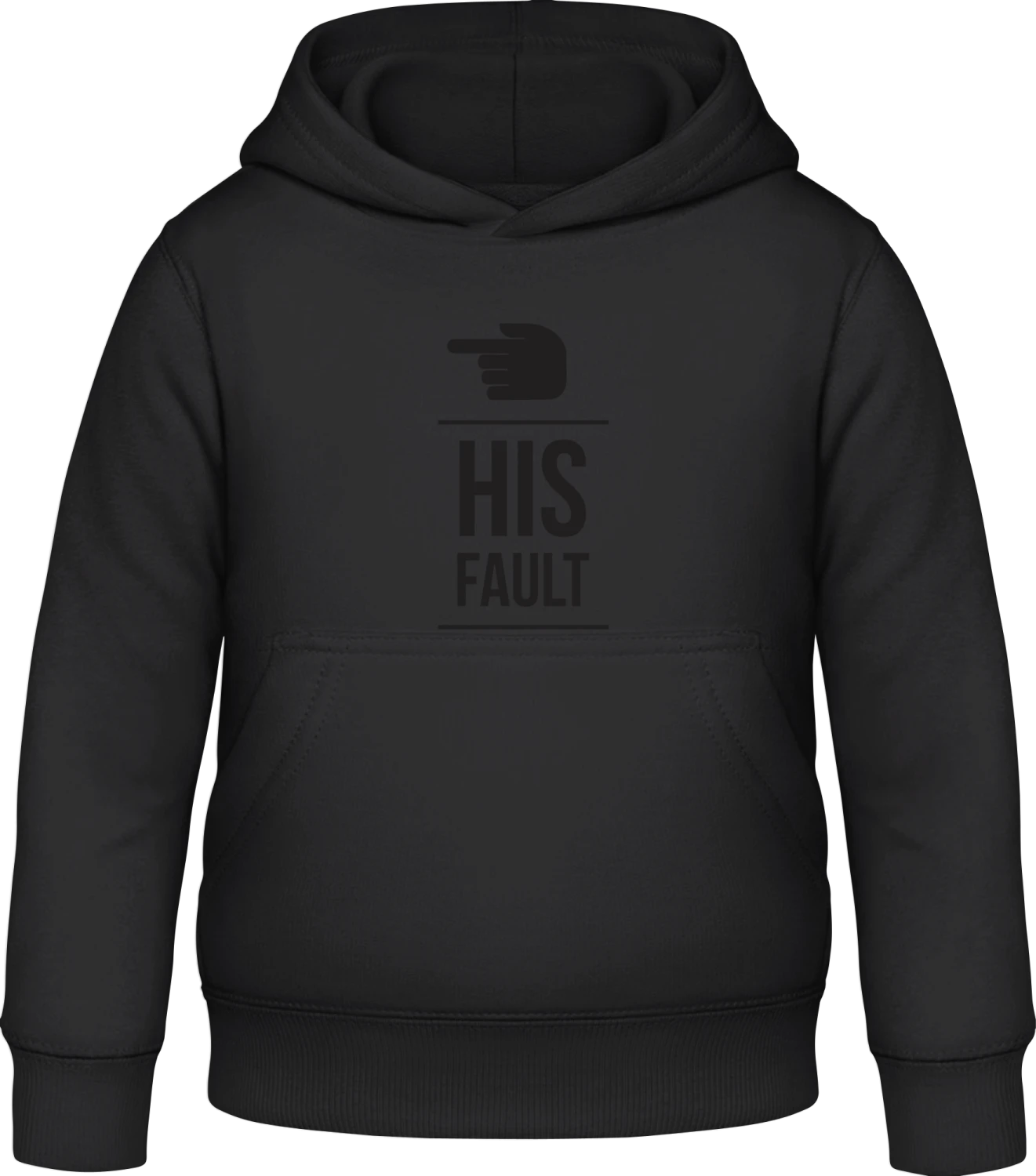 His Fault right - Black Awdis Hoodie Kids - Front