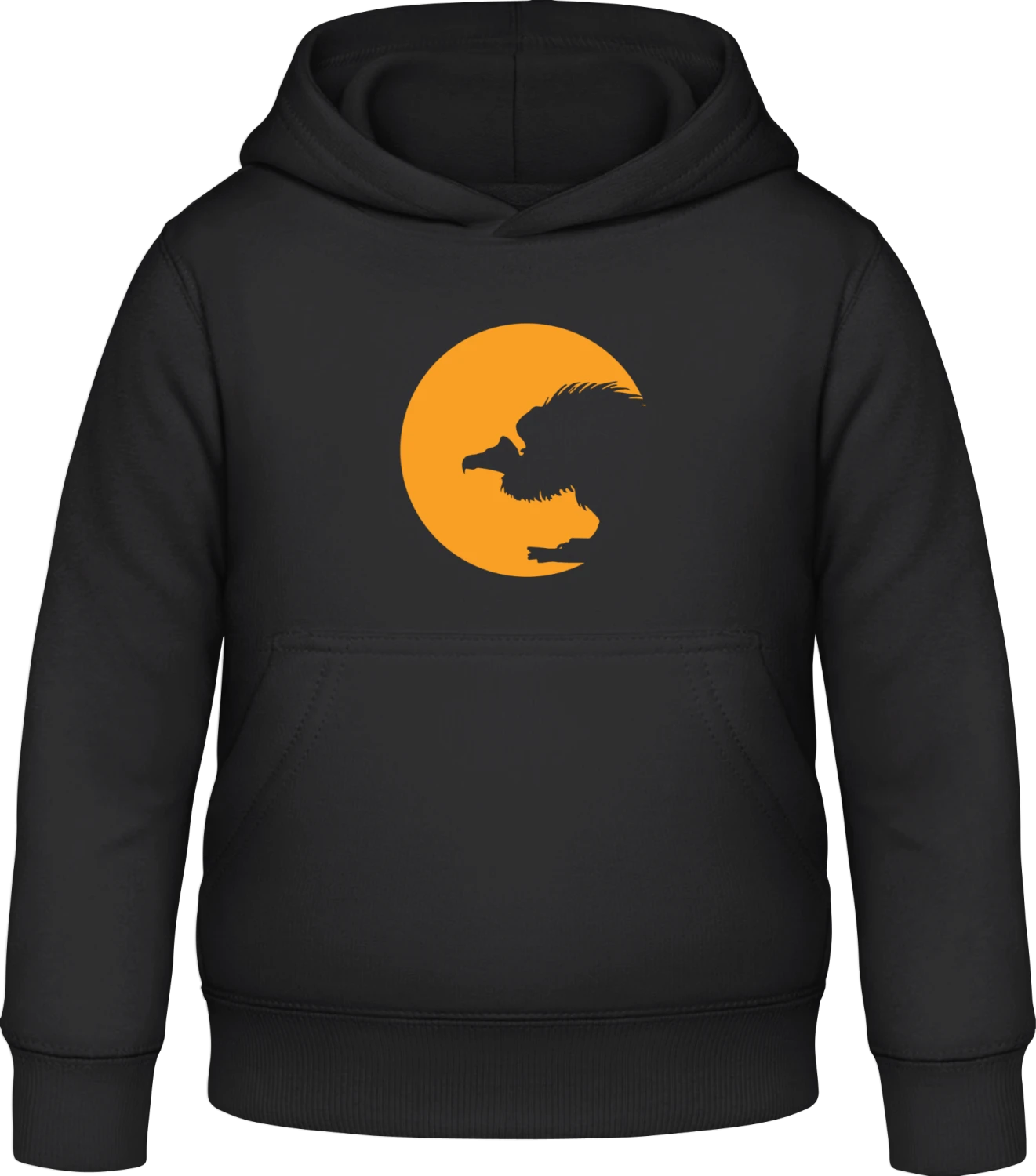 Moonlight Vulture - Black Awdis Hoodie Kids - Front