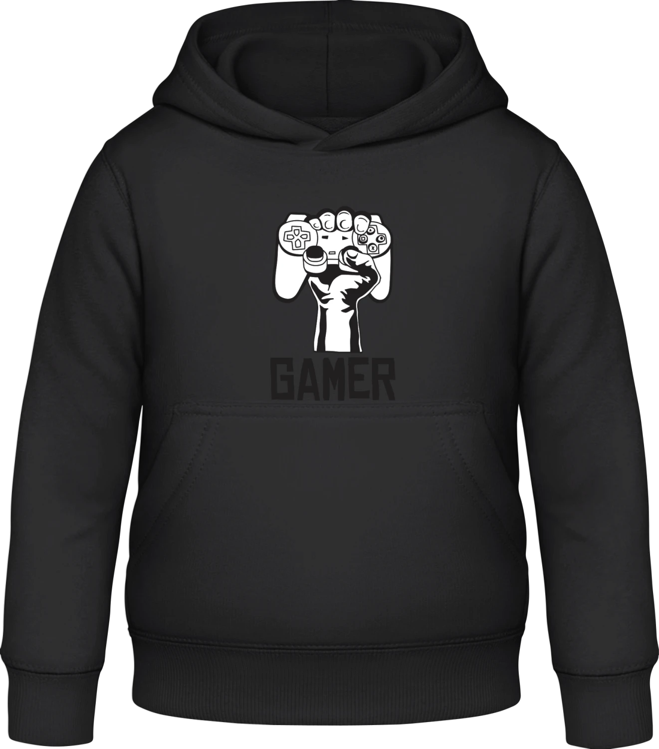 Gamer Power - Black Awdis Hoodie Kids - Front