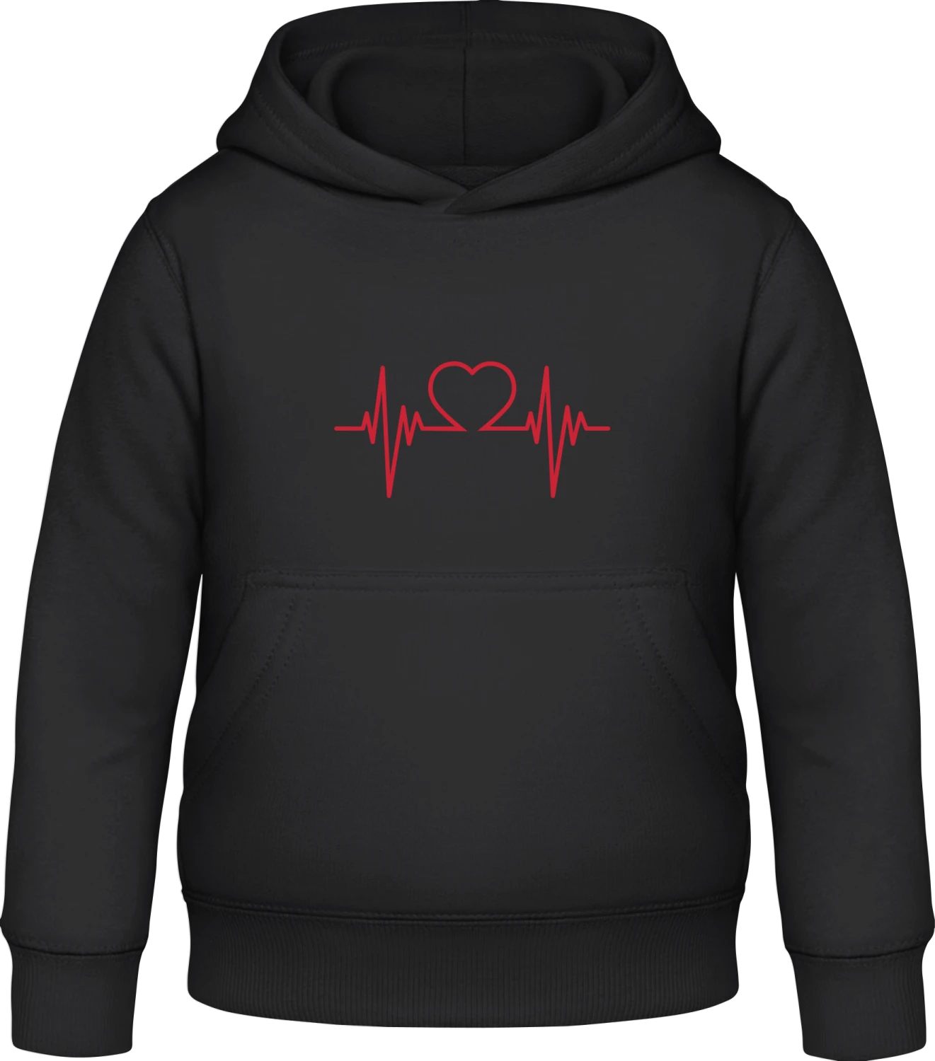 Heart Pulse - Black Awdis Hoodie Kids - Front