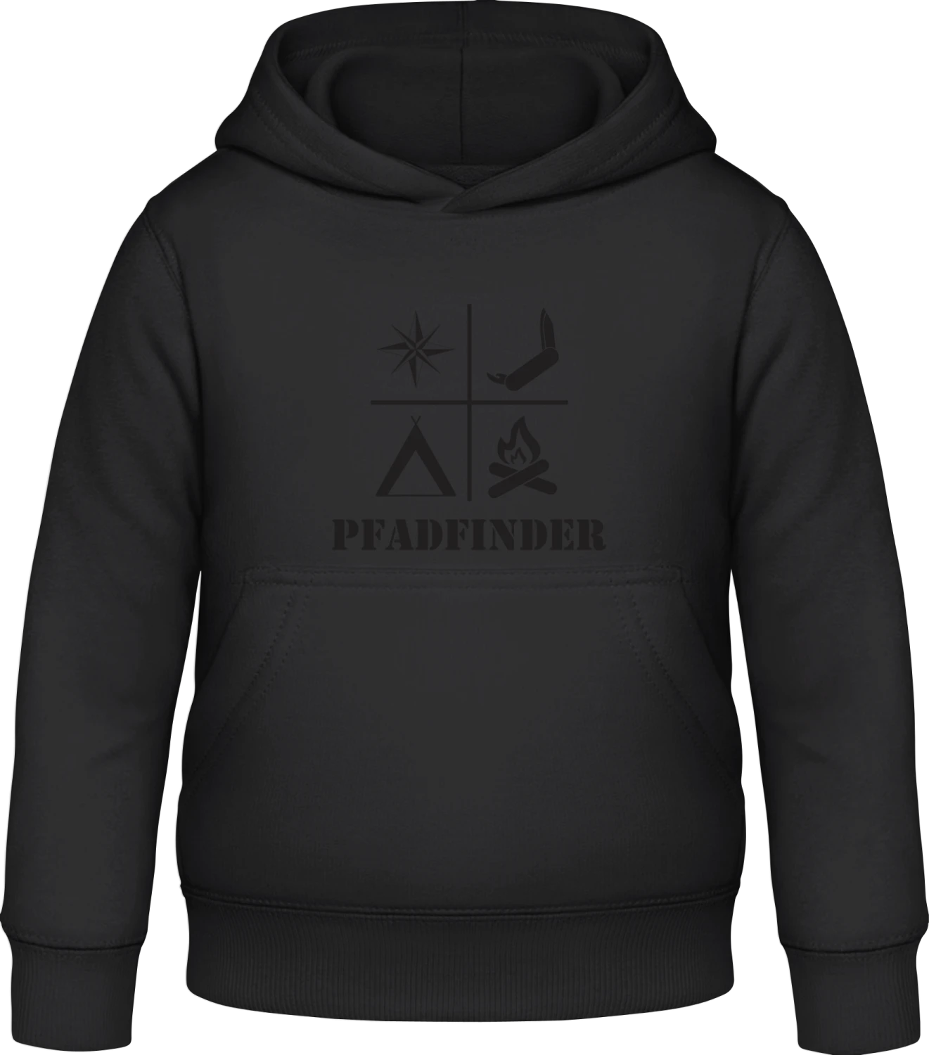 Pfadfinder - Black Awdis Hoodie Kids - Front