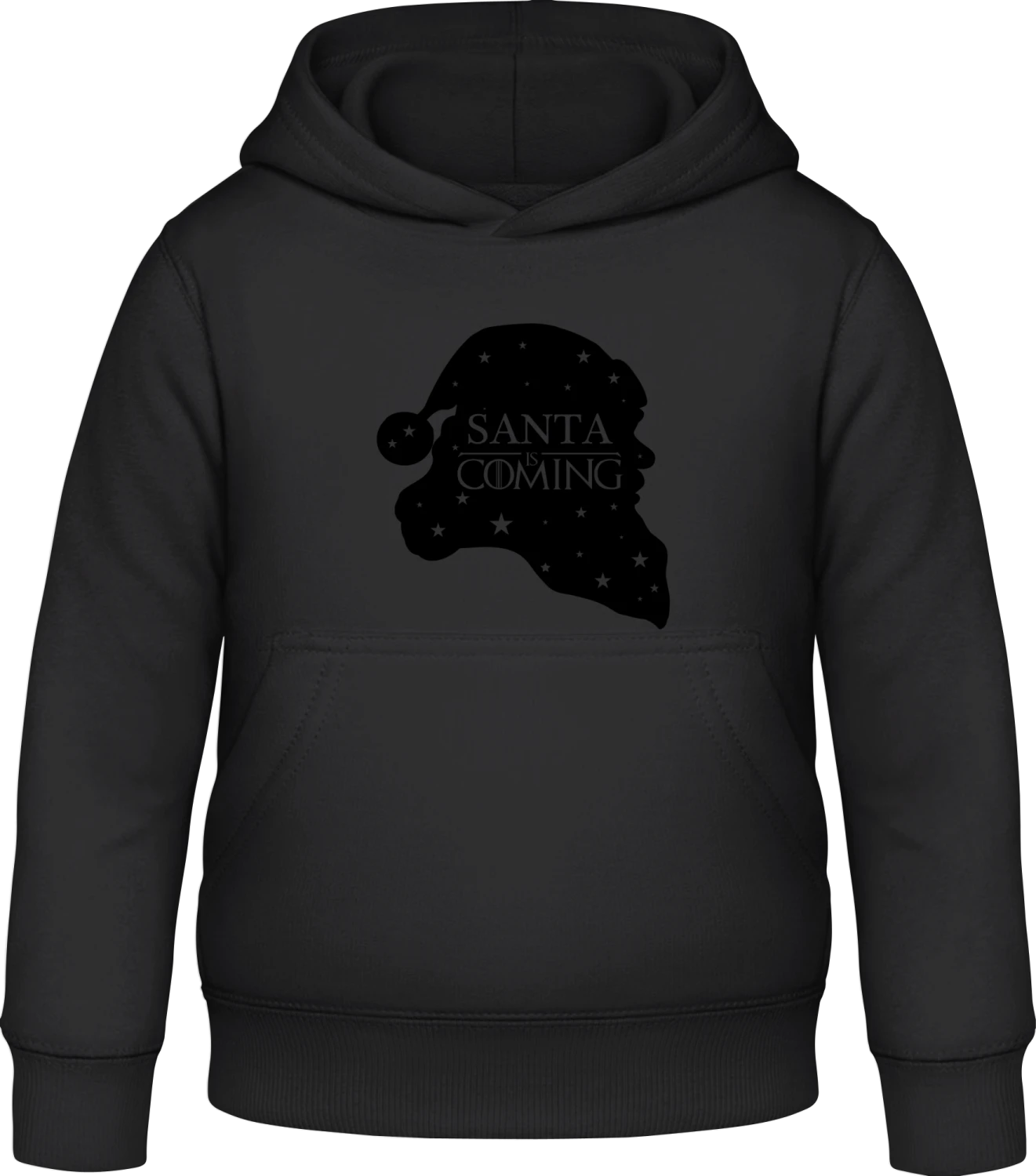 Santa Is Coming - Black Awdis Hoodie Kids - Front