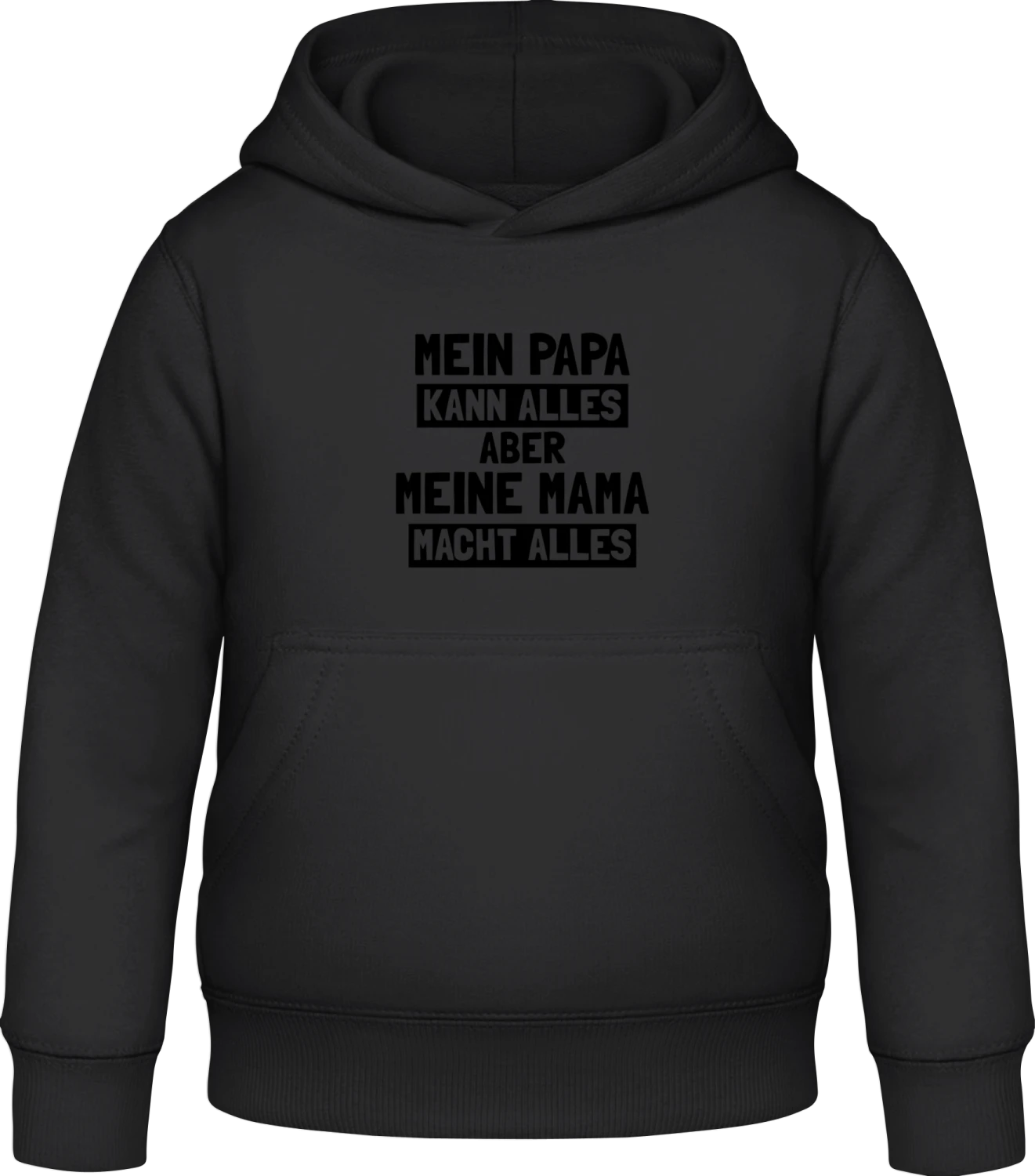 Papa kann alles Mama macht alles - Black Awdis Hoodie Kids - Front