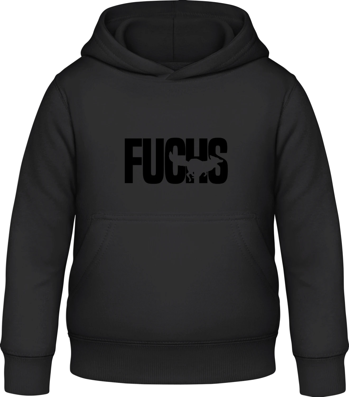 Fuchs Schriftzug - Black Awdis Hoodie Kids - Front