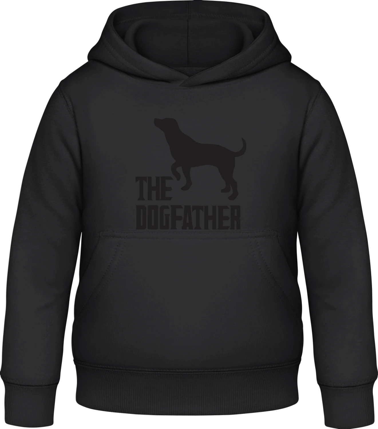 The Dogfather With Dog - Black Awdis Hoodie Kids - Front