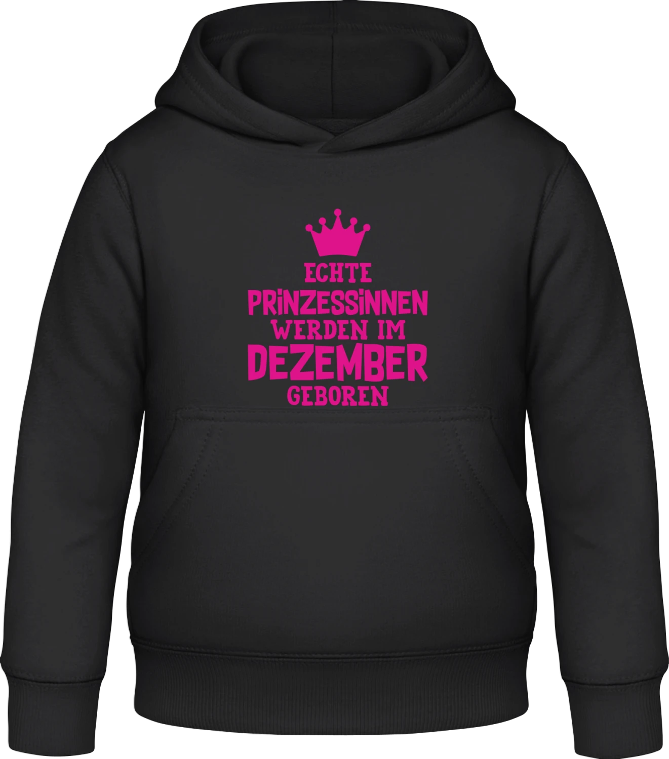 Echte Prinzessinnen werden im Dezember geboren - Black Awdis Hoodie Kids - Front