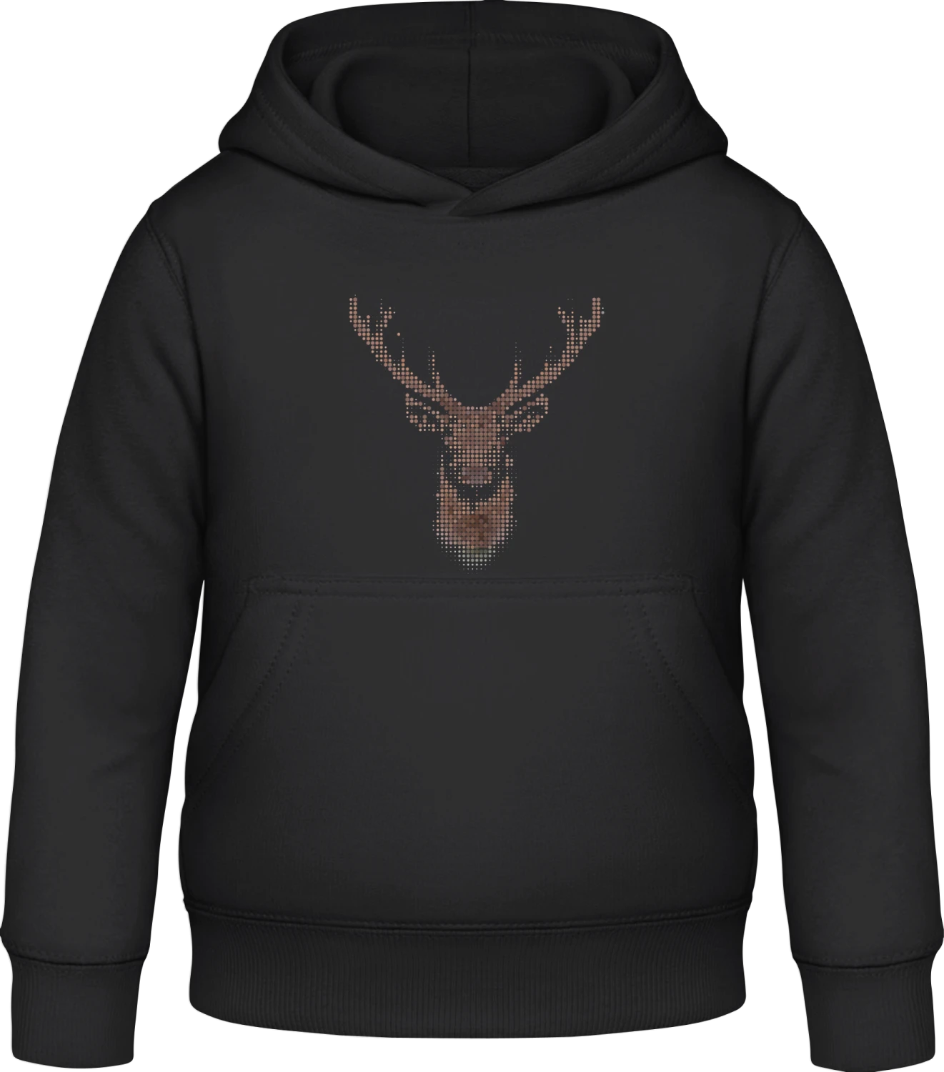 Deer effect - Black Awdis Hoodie Kids - Front