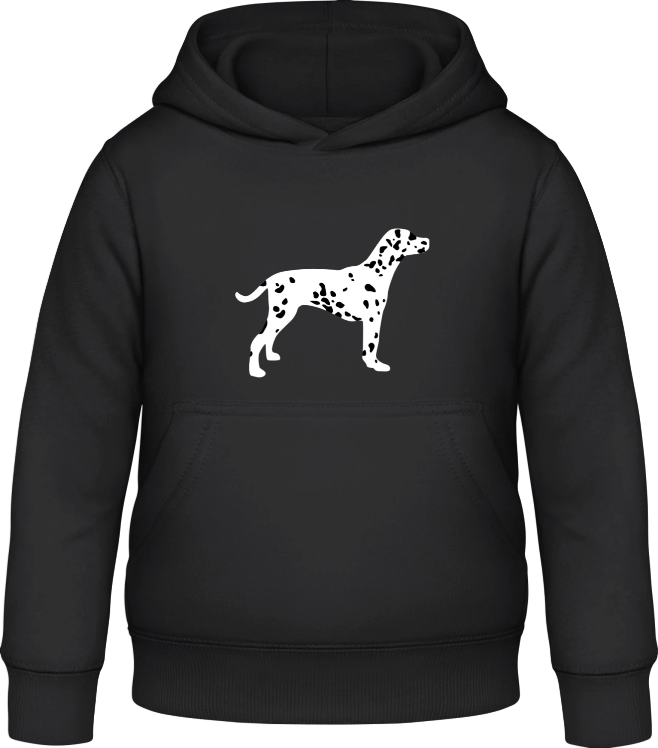 Dalmatian Silhouette - Black Awdis Hoodie Kids - Front