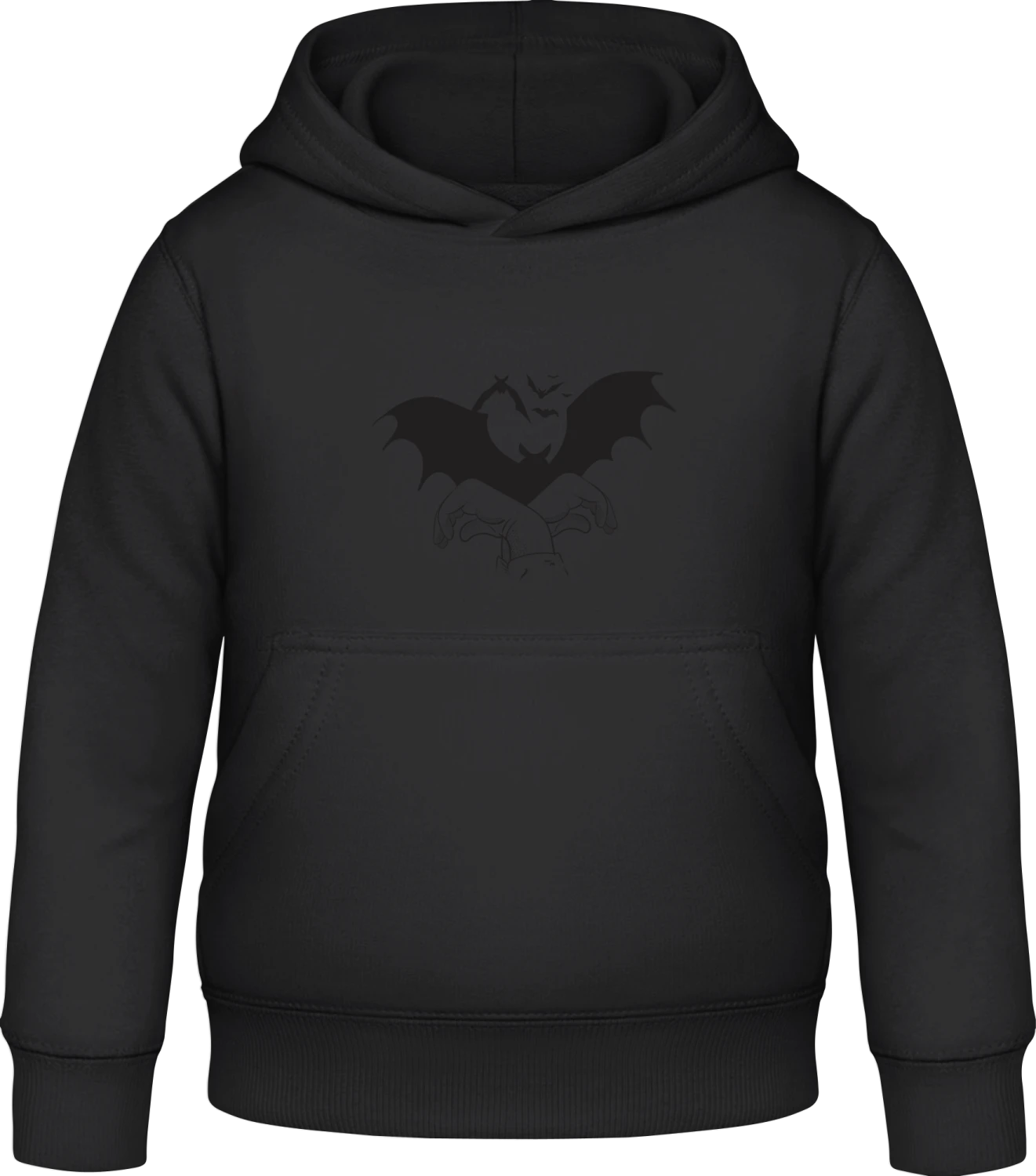 Bats Hand Shadow - Black Awdis Hoodie Kids - Front