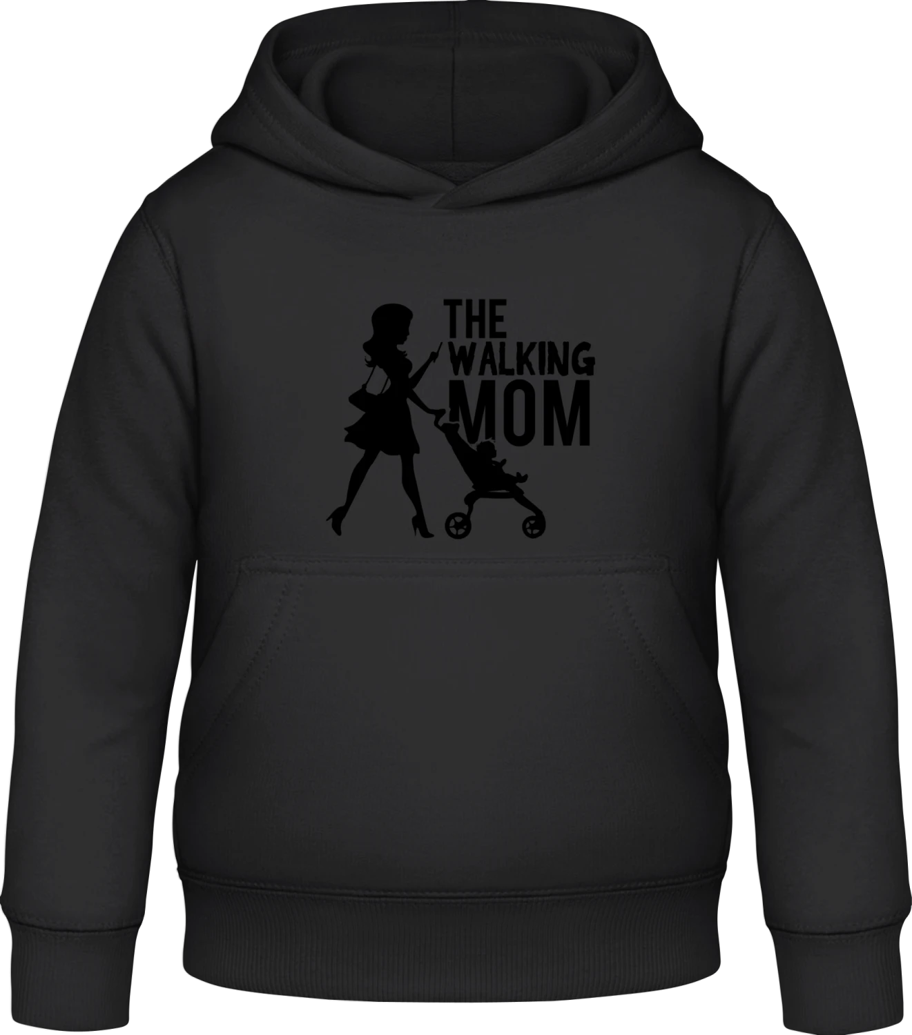 The Walking Mom Mobile phone - Black Awdis Hoodie Kids - Front