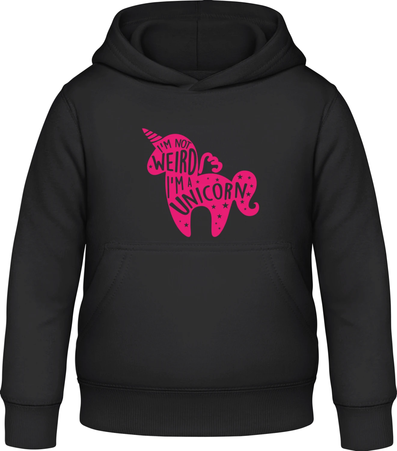 I'm Not Wired I'm A Unicorn - Black Awdis Hoodie Kids - Front