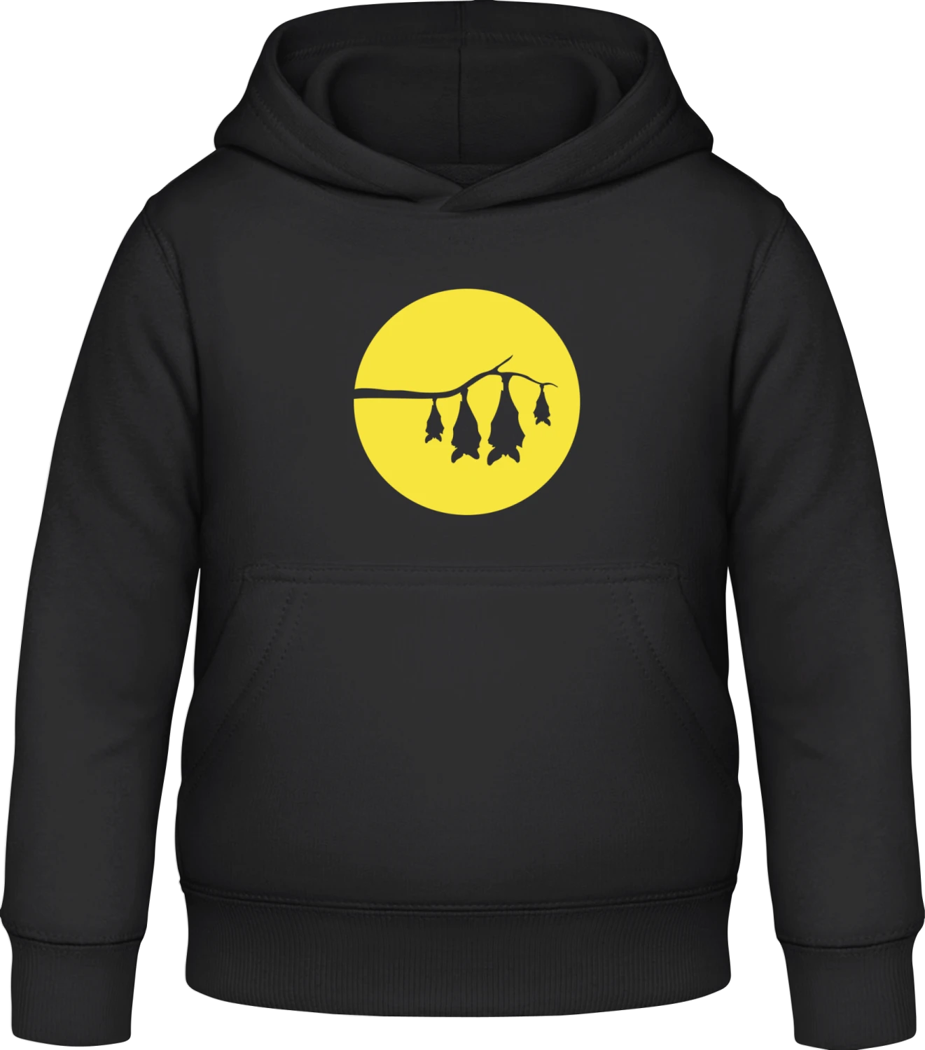 Bat Family Moonlight - Black Awdis Hoodie Kids - Front