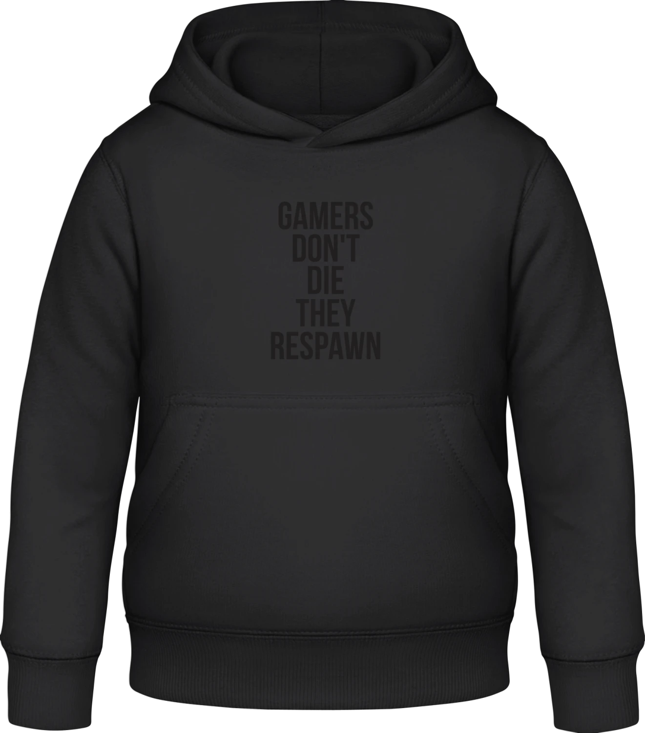 Gamers Don't Die They Respawn - Black Awdis Hoodie Kids - Front