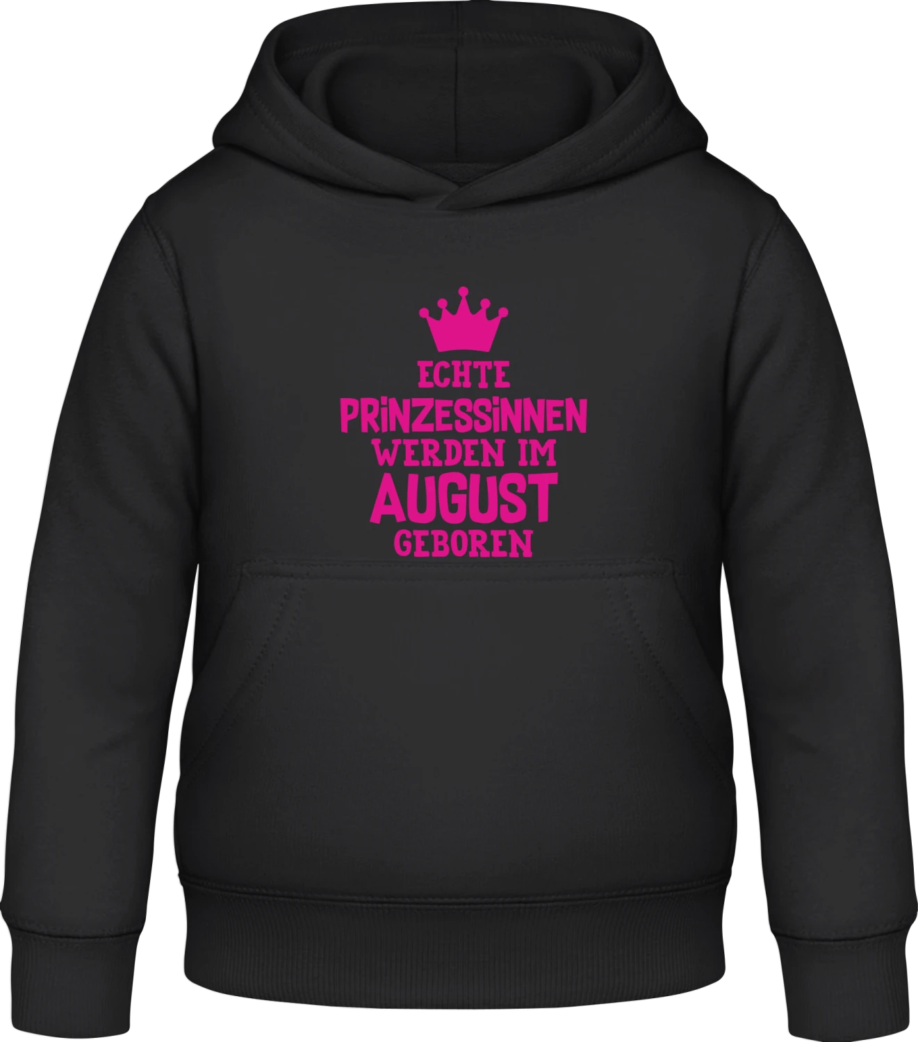 Echte Prinzessinnen werden im August geboren - Black Awdis Hoodie Kids - Front