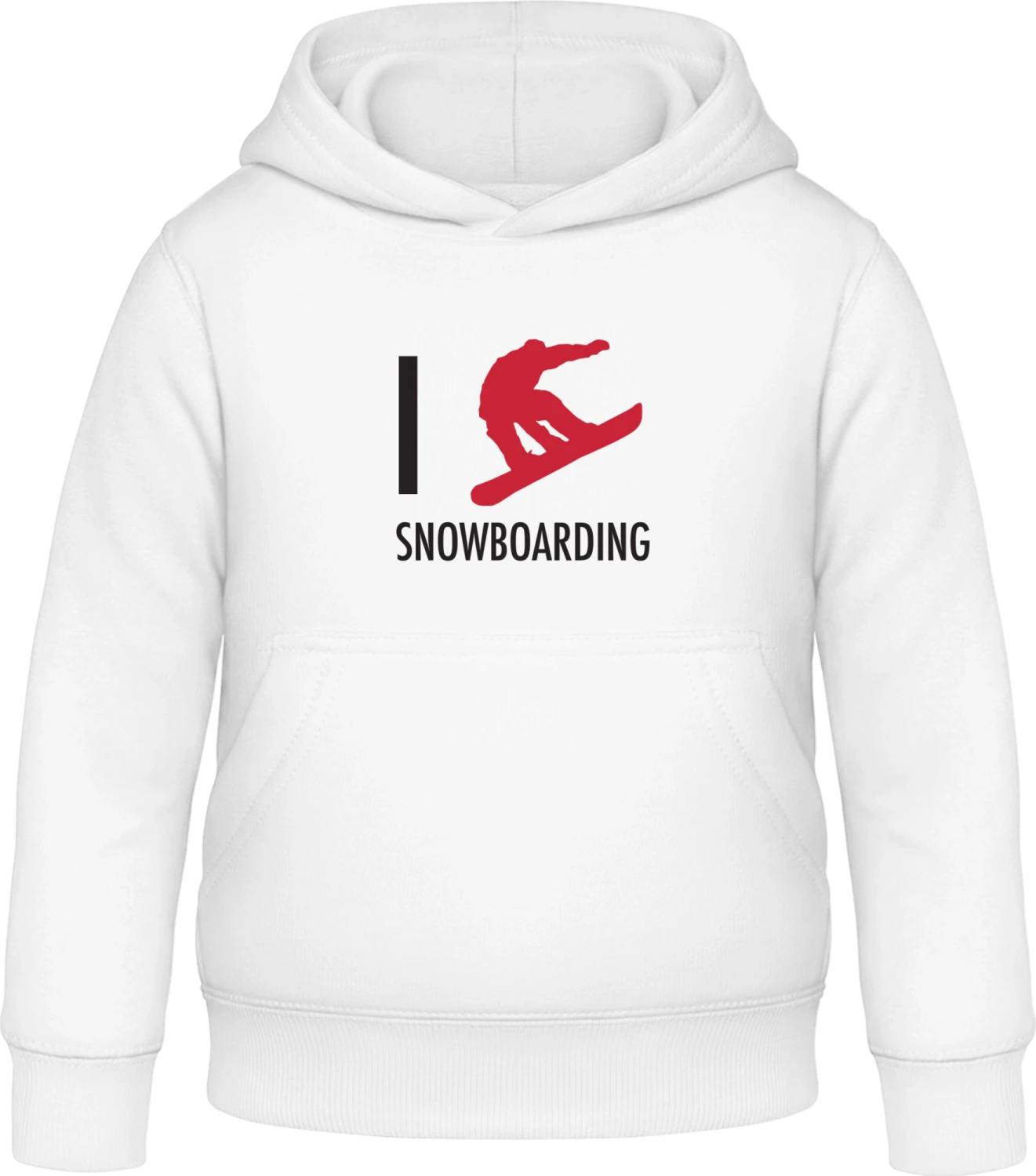 I Heart Snowboarding - Arctic white Awdis Hoodie Kids - Front