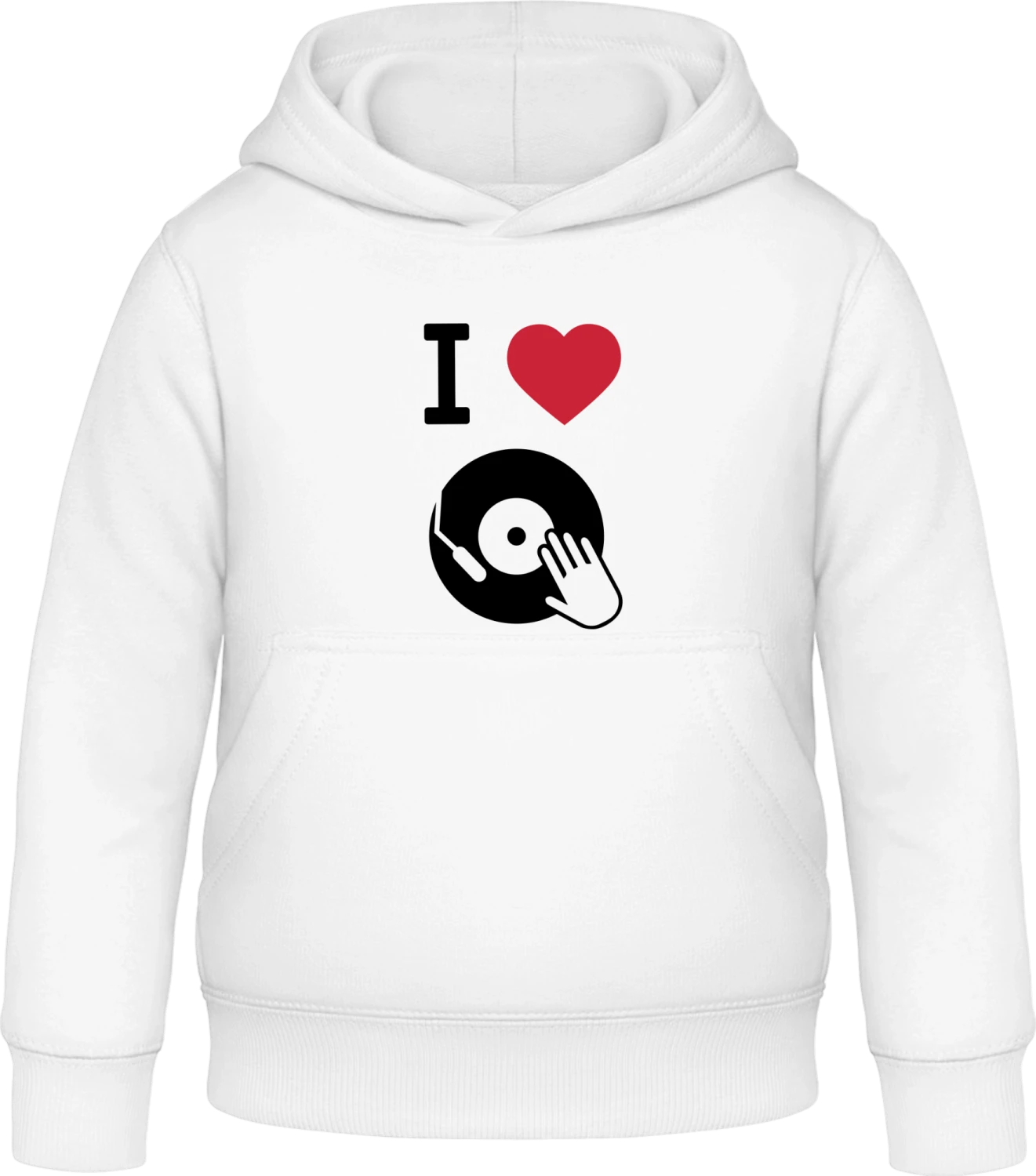 I Love Vinyl Scratching - Arctic white Awdis Hoodie Kids - Front