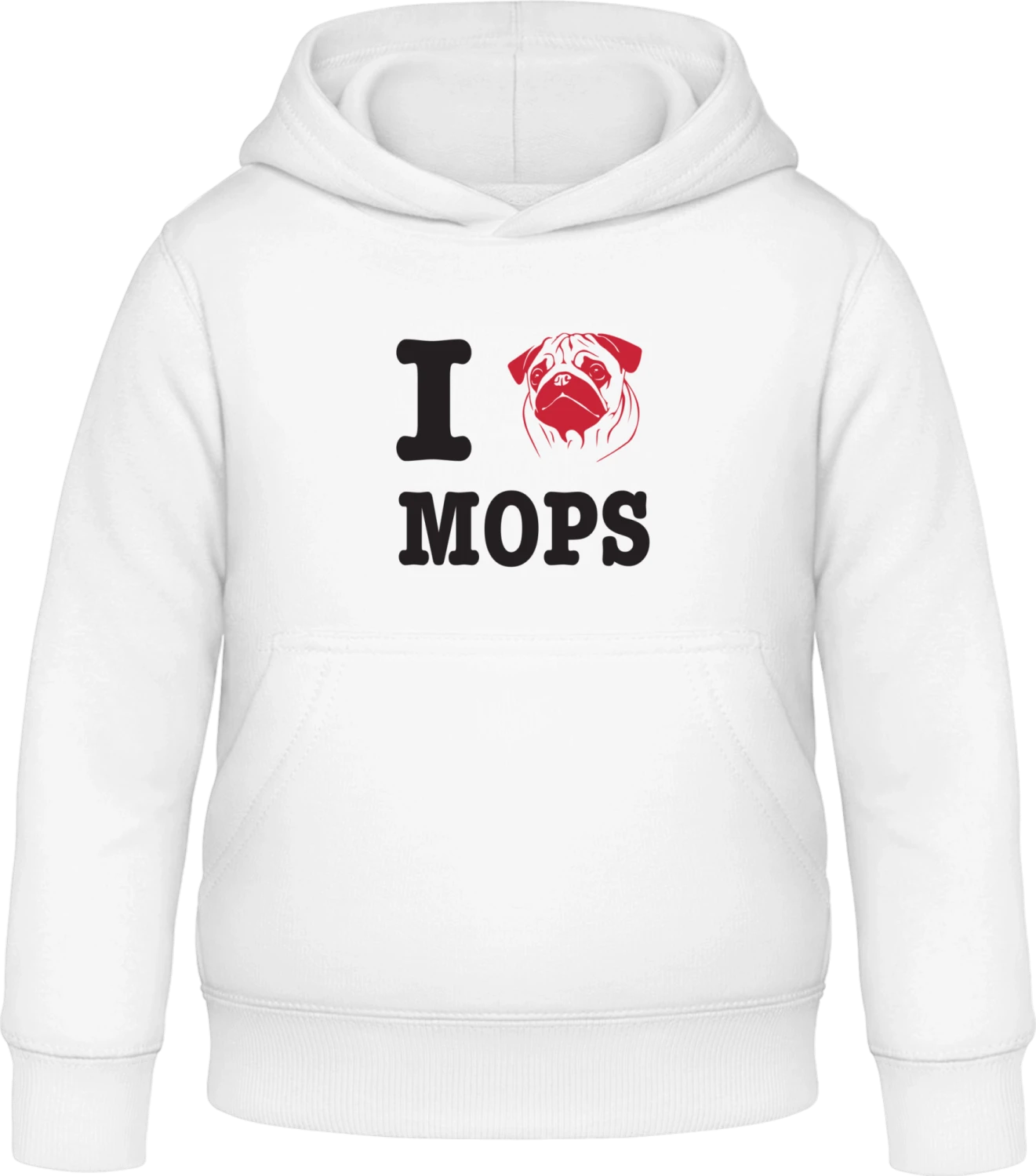 I Love Mops - Arctic white Awdis Hoodie Kids - Front