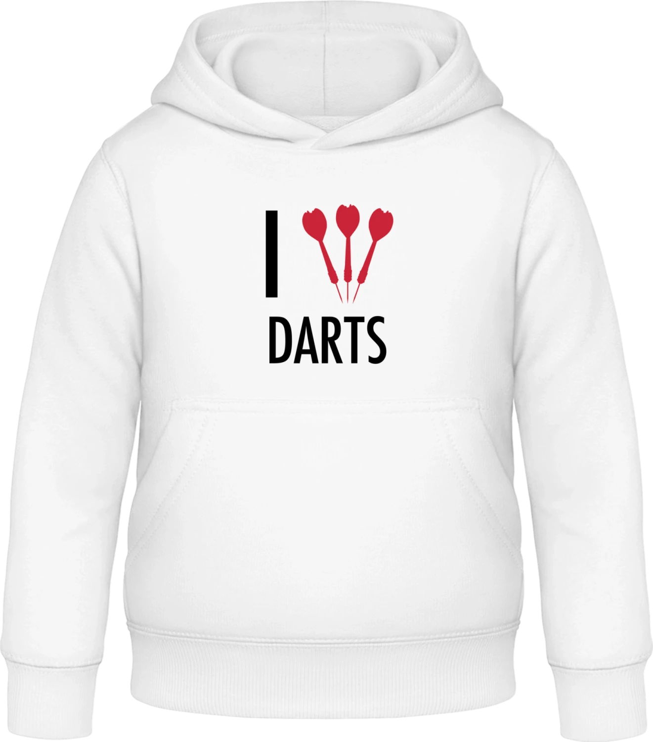 I Love Darts - Arctic white Awdis Hoodie Kids - Front