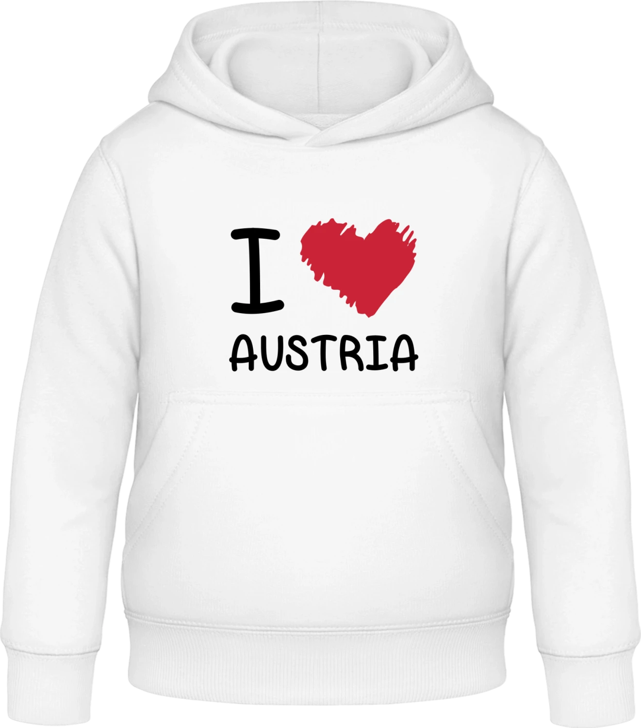 I Love Austria - Arctic white Awdis Hoodie Kids - Front