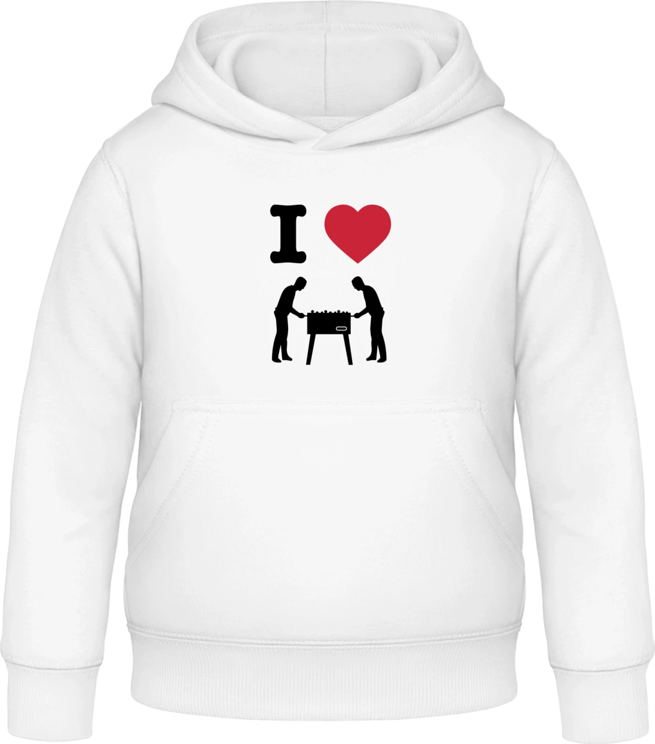 I Love Table Football - Arctic white Awdis Hoodie Kids - Front