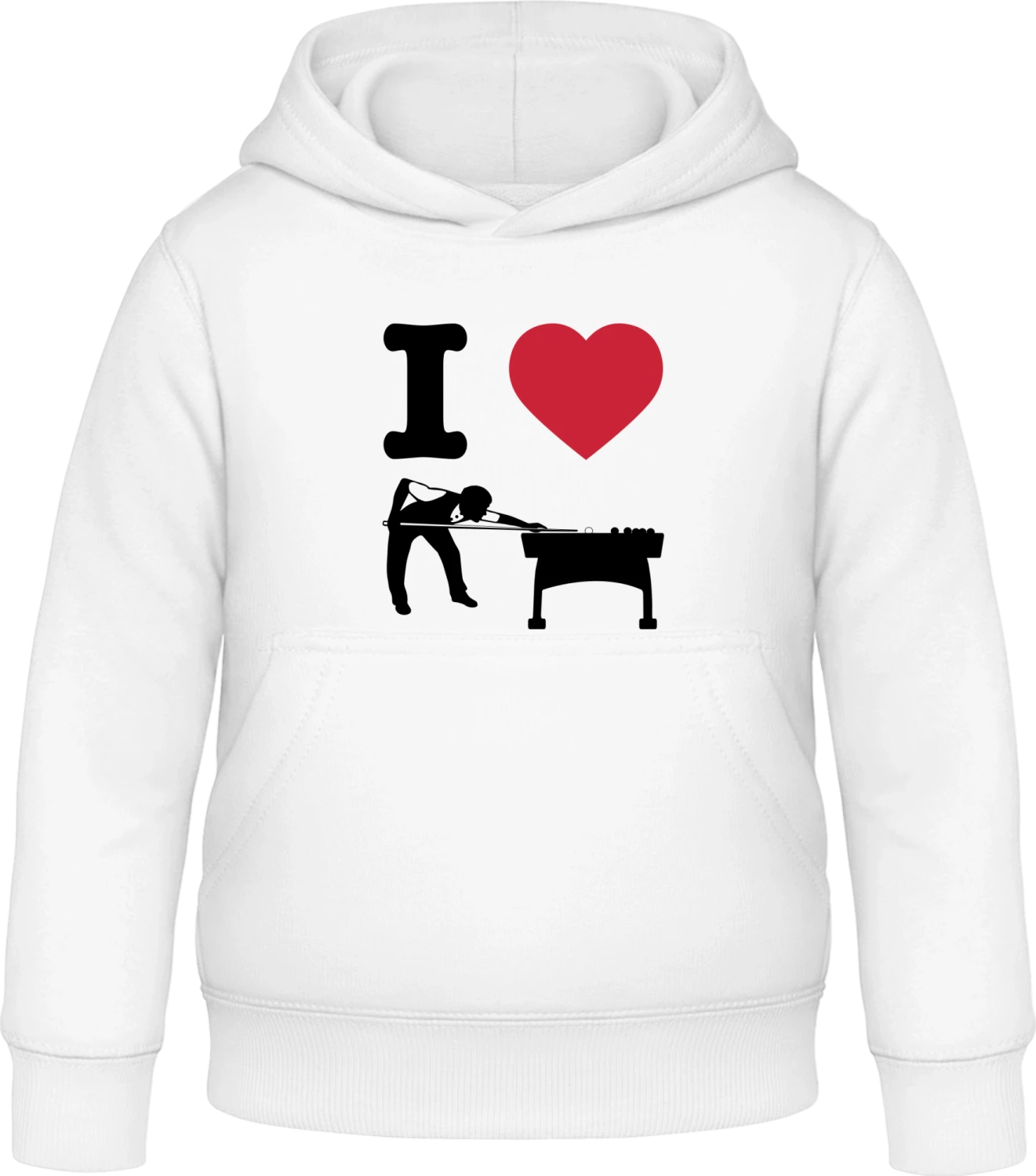 I Love Billiards - Arctic white Awdis Hoodie Kids - Front