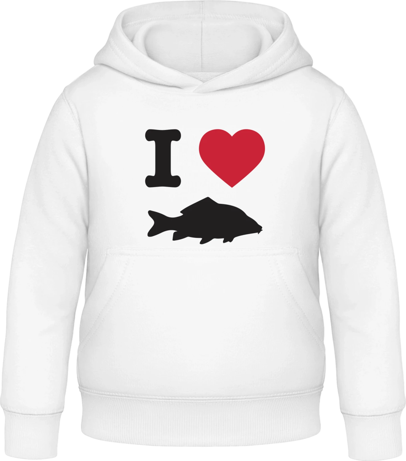 I Love Carp Fishing - Arctic white Awdis Hoodie Kids - Front