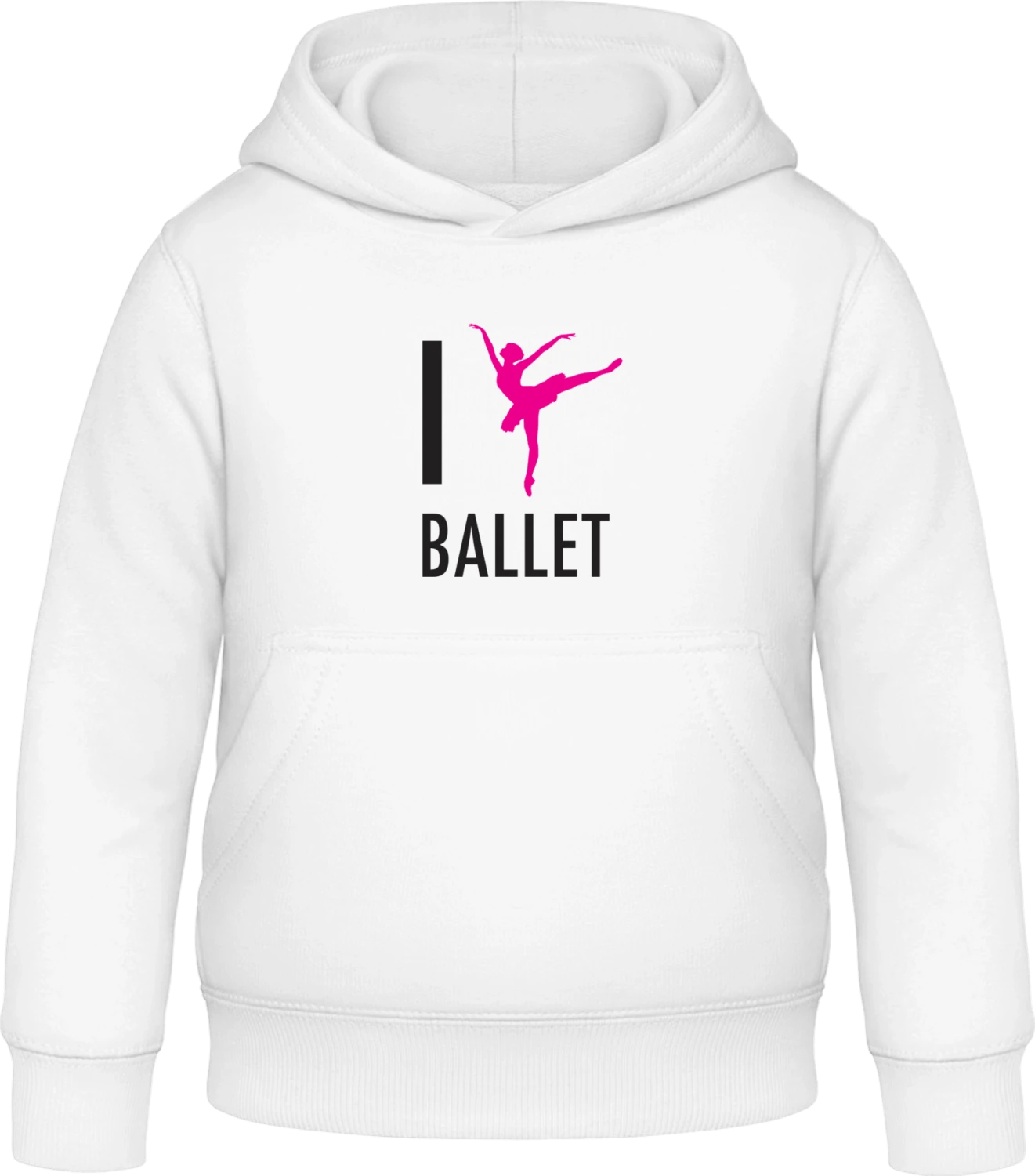 I Love Ballet - Arctic white Awdis Hoodie Kids - Front