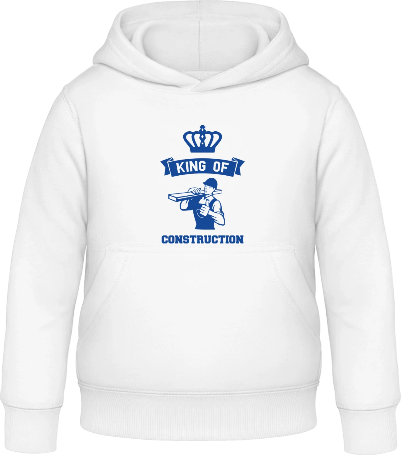 King of Construction - Arctic white Awdis Hoodie Kids - Front