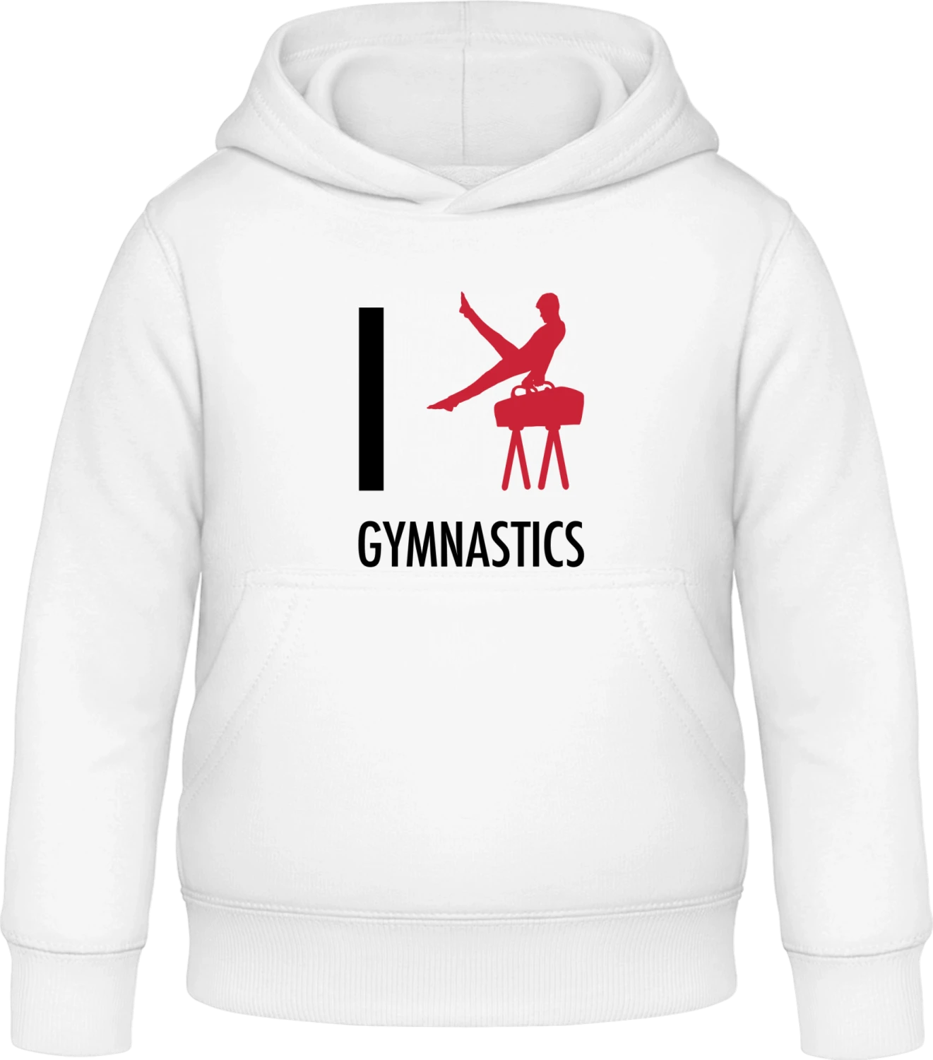 I Love Gym - Arctic white Awdis Hoodie Kids - Front