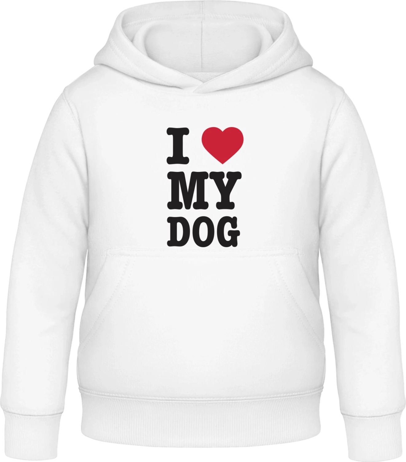 I Love My Dog - Arctic white Awdis Hoodie Kids - Front