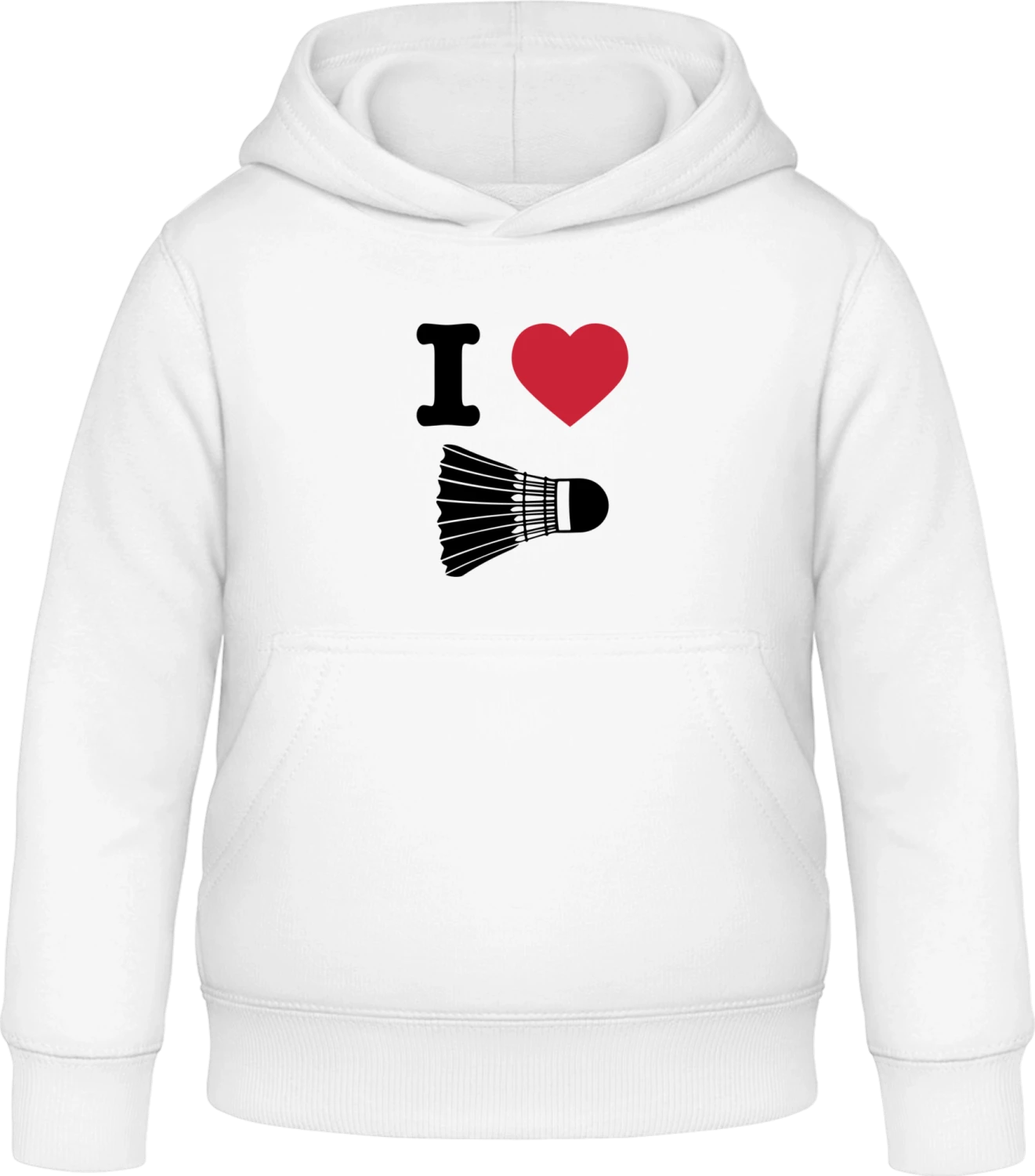 I Heart Badminton - Arctic white Awdis Hoodie Kids - Front