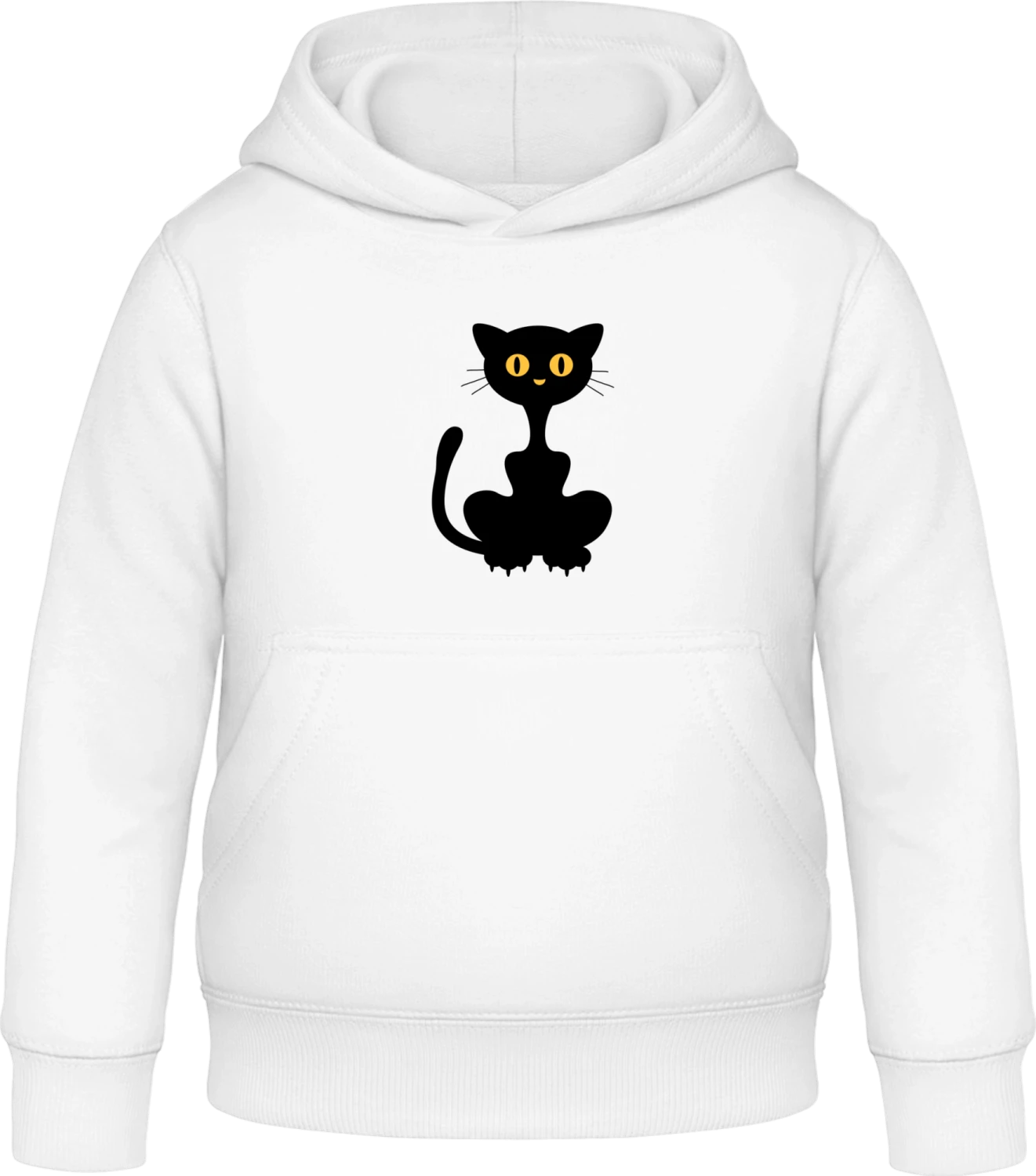 Black Cat - Arctic white Awdis Hoodie Kids - Front