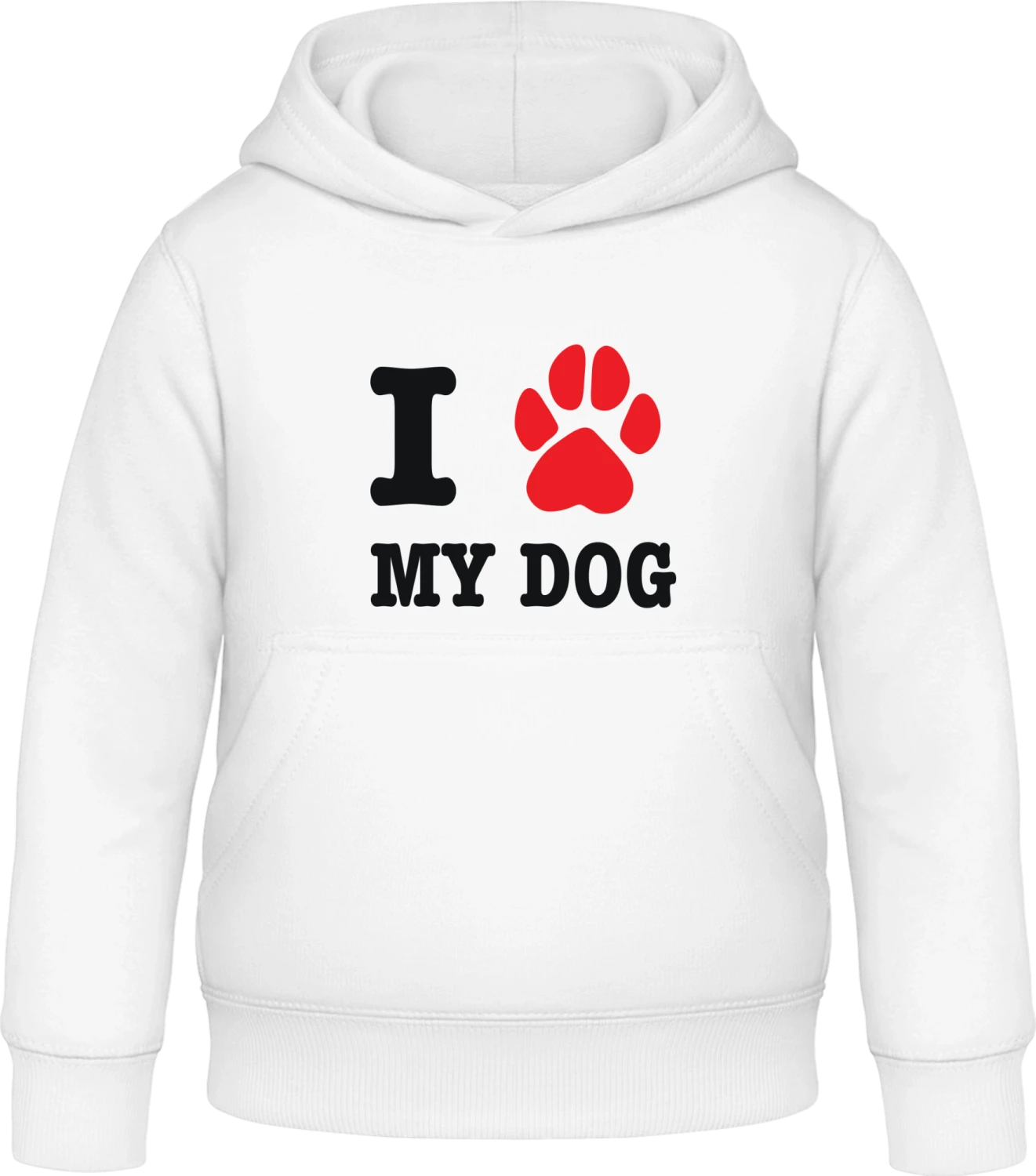 I Heart My Dog - Arctic white Awdis Hoodie Kids - Front