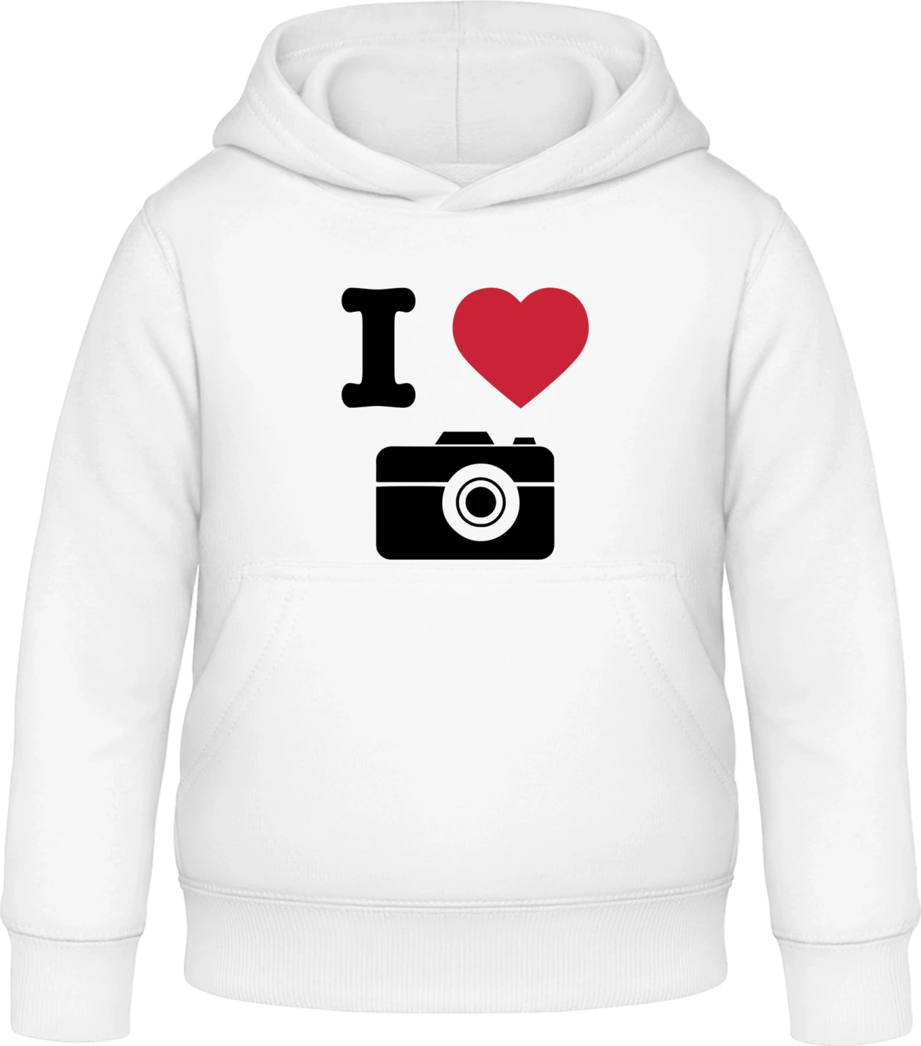 I Love Photos - Arctic white Awdis Hoodie Kids - Front