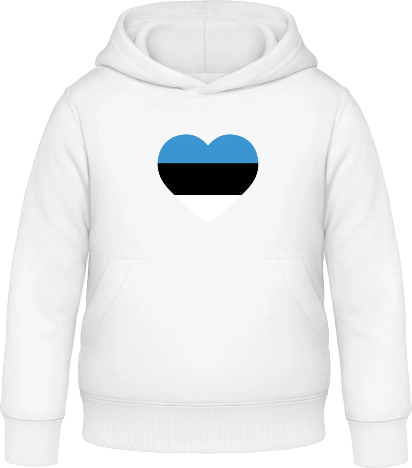 Estonia Heart - Arctic white Awdis Hoodie Kids - Front