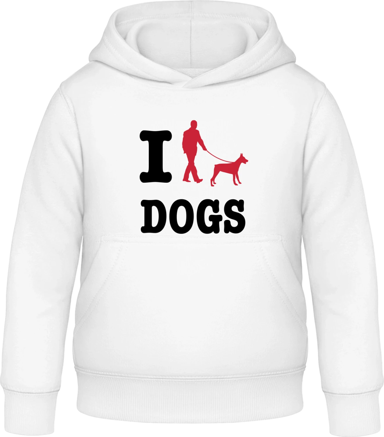 I Love Dogs - Arctic white Awdis Hoodie Kids - Front