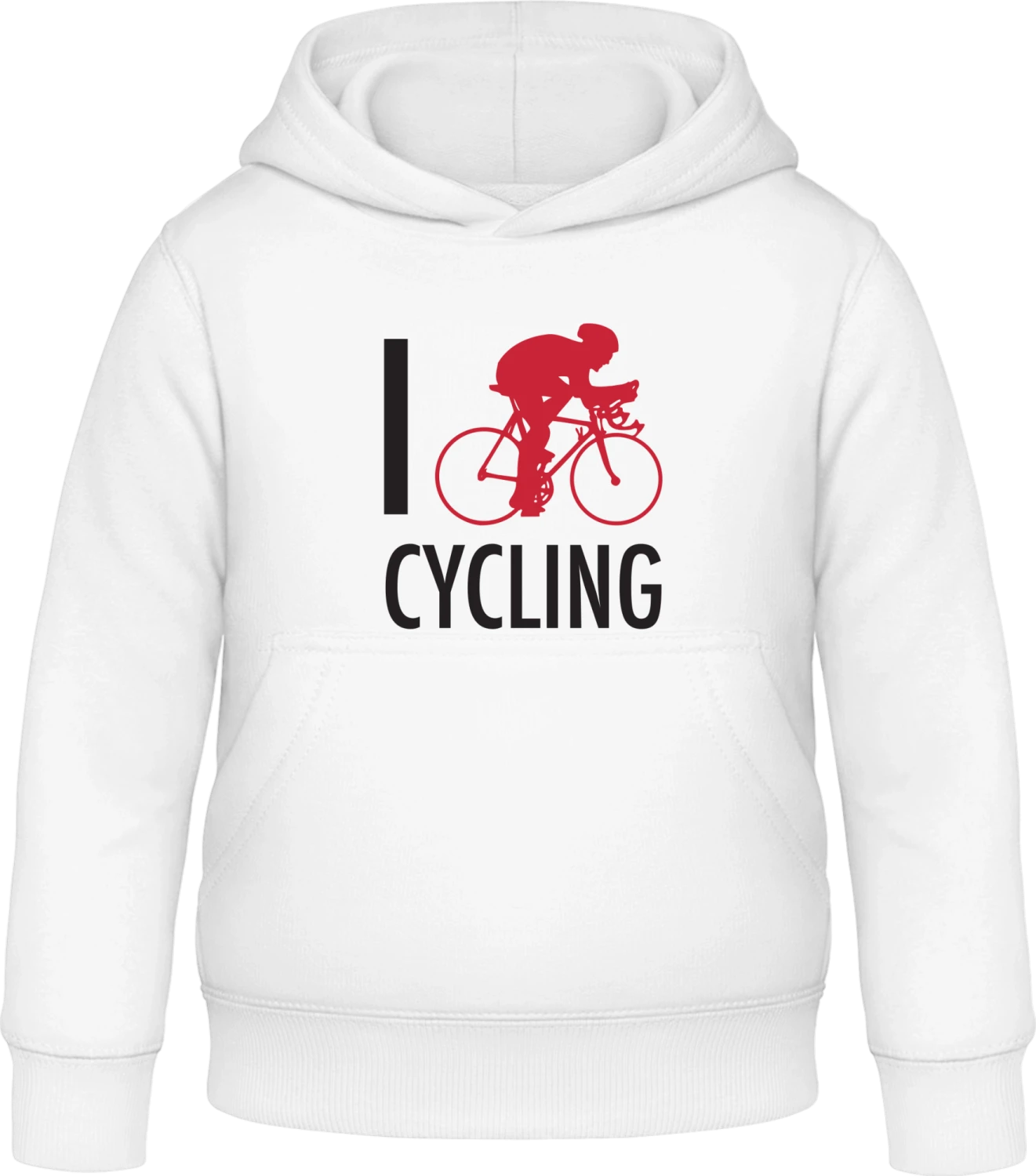 I Love Cycling - Arctic white Awdis Hoodie Kids - Front