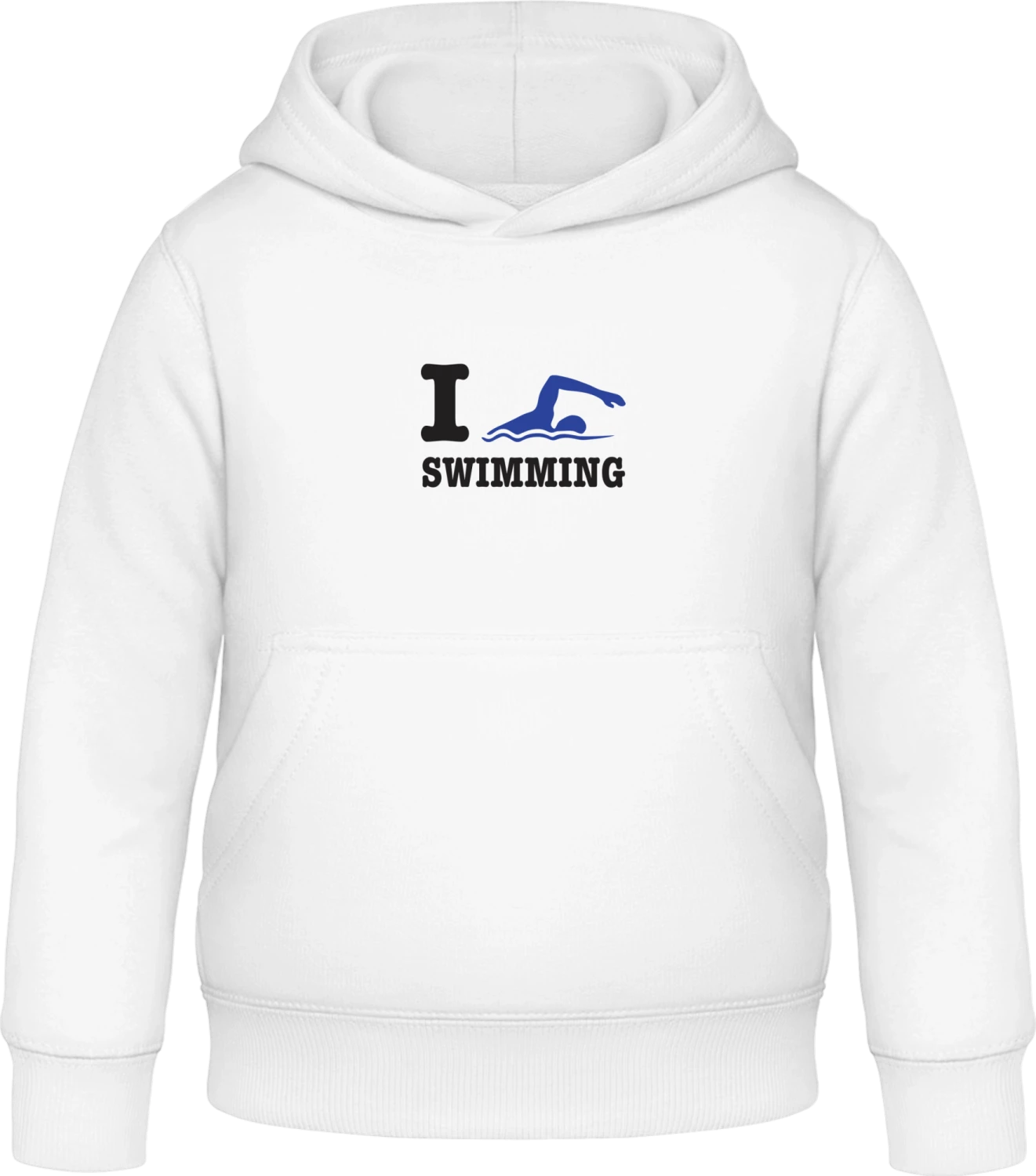 I Love Swimming - Arctic white Awdis Hoodie Kids - Front