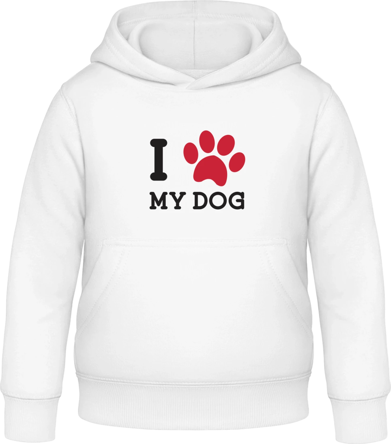 I Heart My Dog Footprint - Arctic white Awdis Hoodie Kids - Front