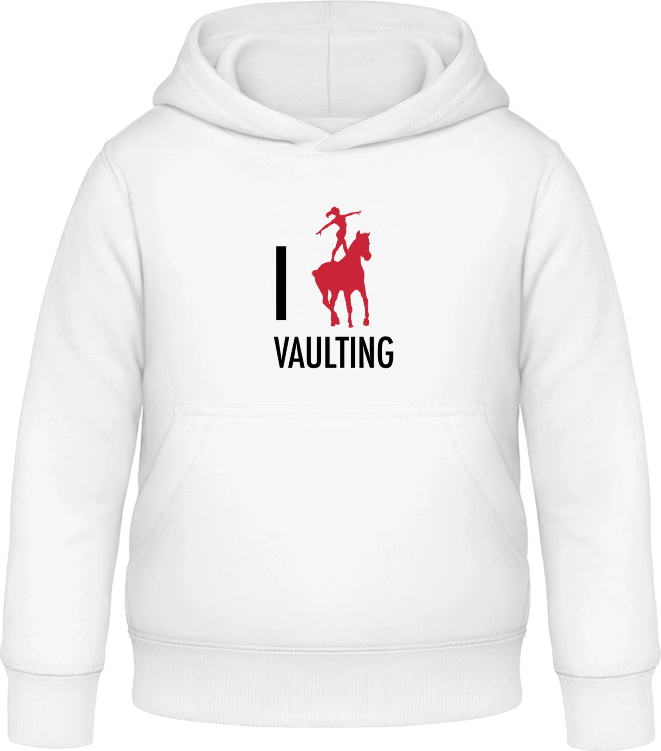 I Love Vaulting - Arctic white Awdis Hoodie Kids - Front