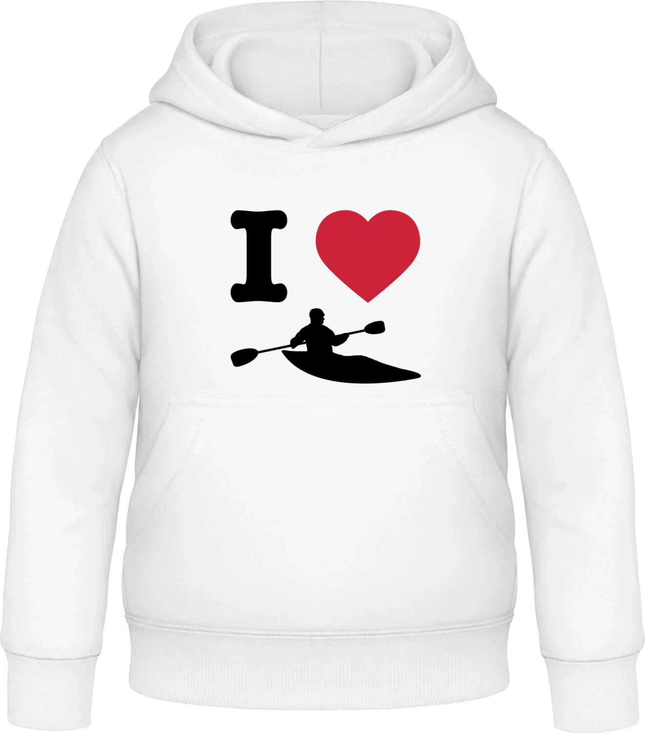 I Love Kayaking - Arctic white Awdis Hoodie Kids - Front