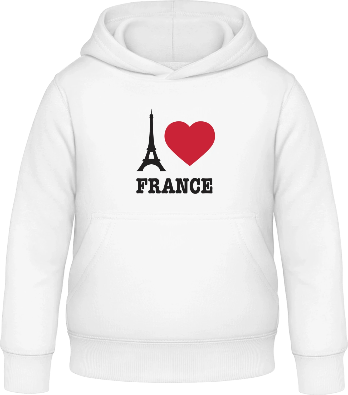 I Love France Eiffel Tower - Arctic white Awdis Hoodie Kids - Front