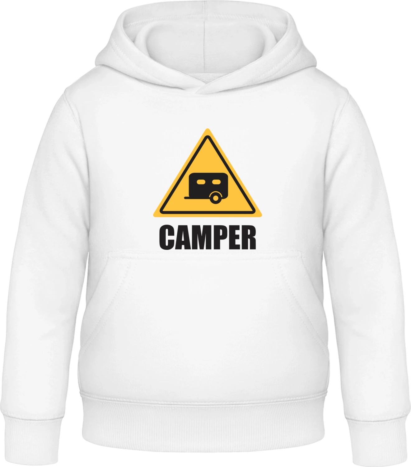 Camper Warning - Arctic white Awdis Hoodie Kids - Front