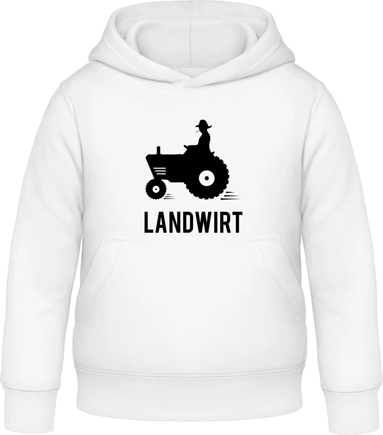 Landwirt mit Traktor - Arctic white Awdis Hoodie Kids - Front