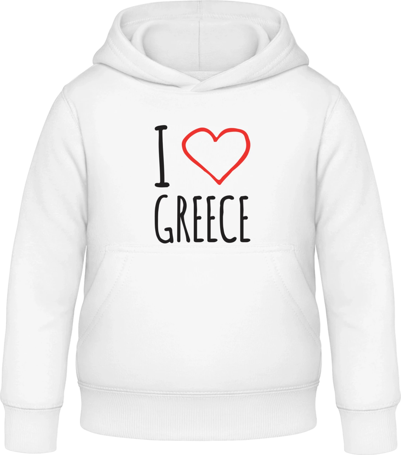 I Love greece - Arctic white Awdis Hoodie Kids - Front