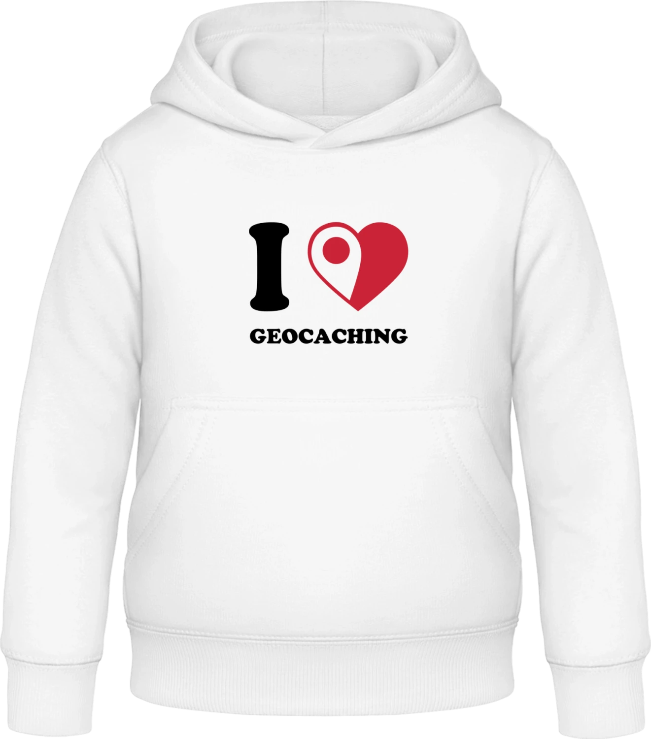 I Love Geocaching - Arctic white Awdis Hoodie Kids - Front